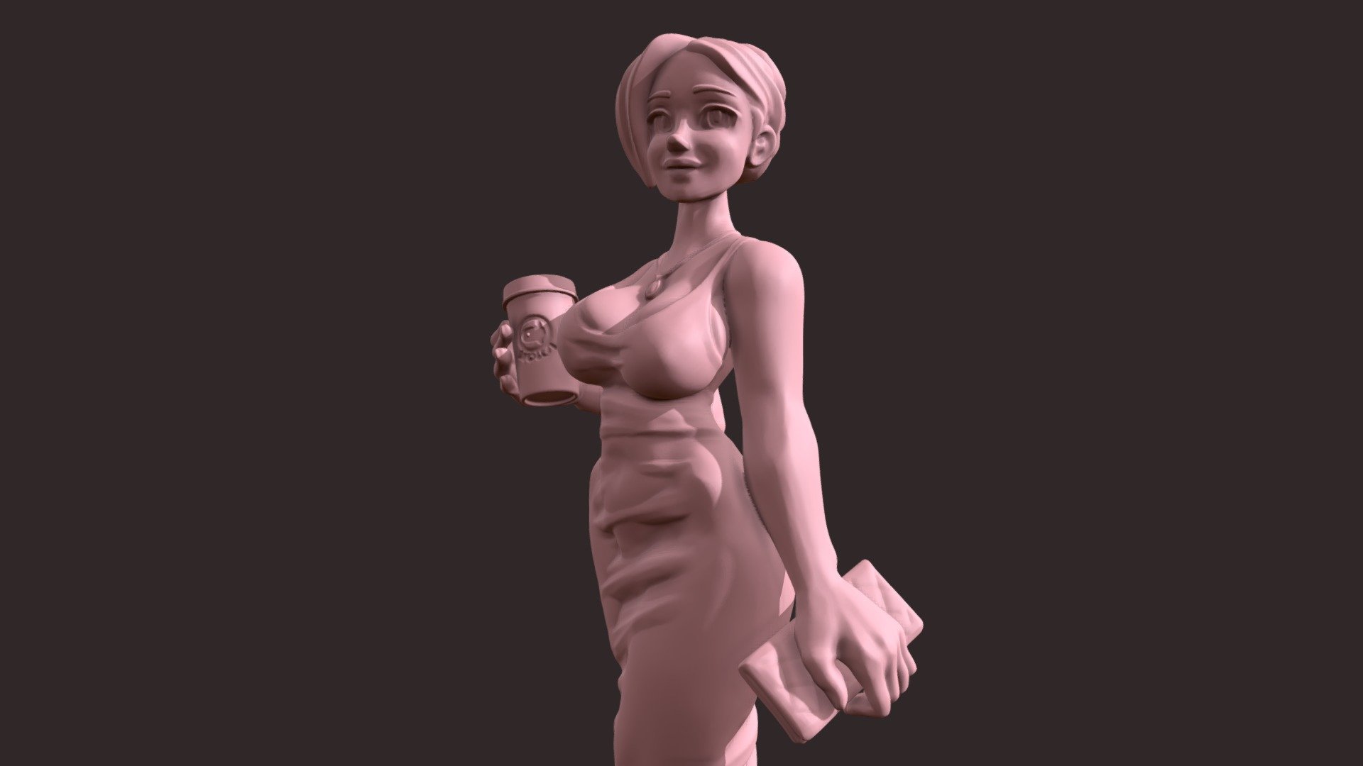 Ms. Dongtan in dress 3d model