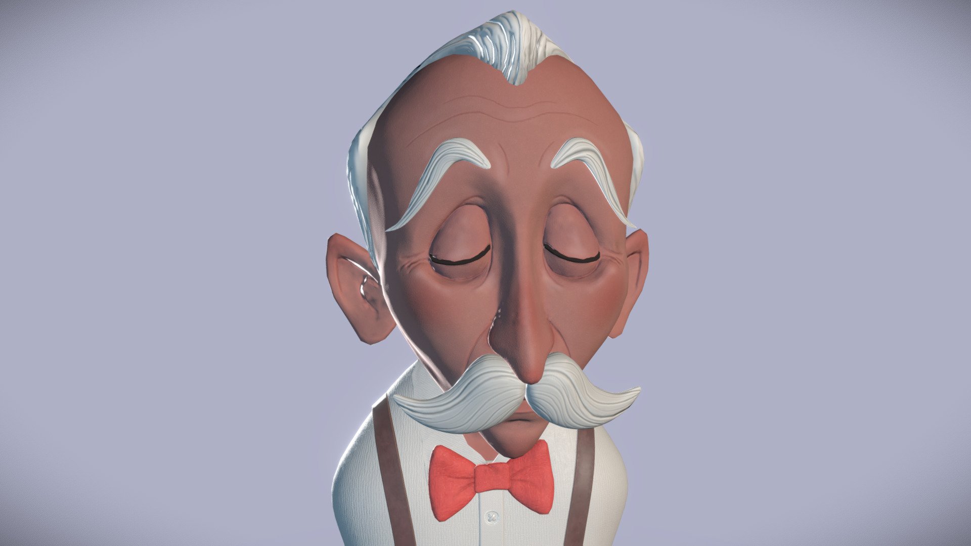 Red bow tie Grandpa 3d model