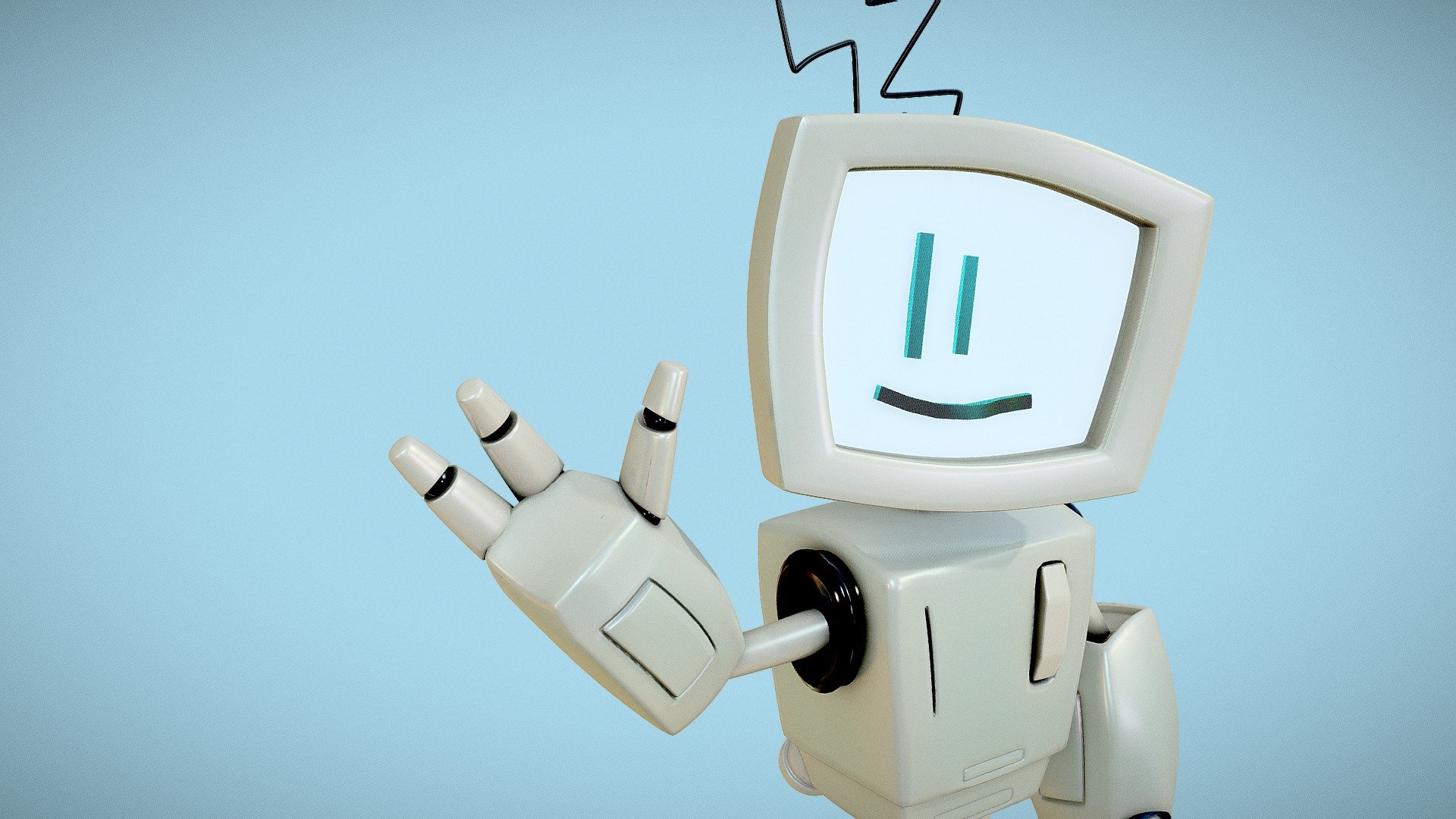 Cute Computer Robot 3d model