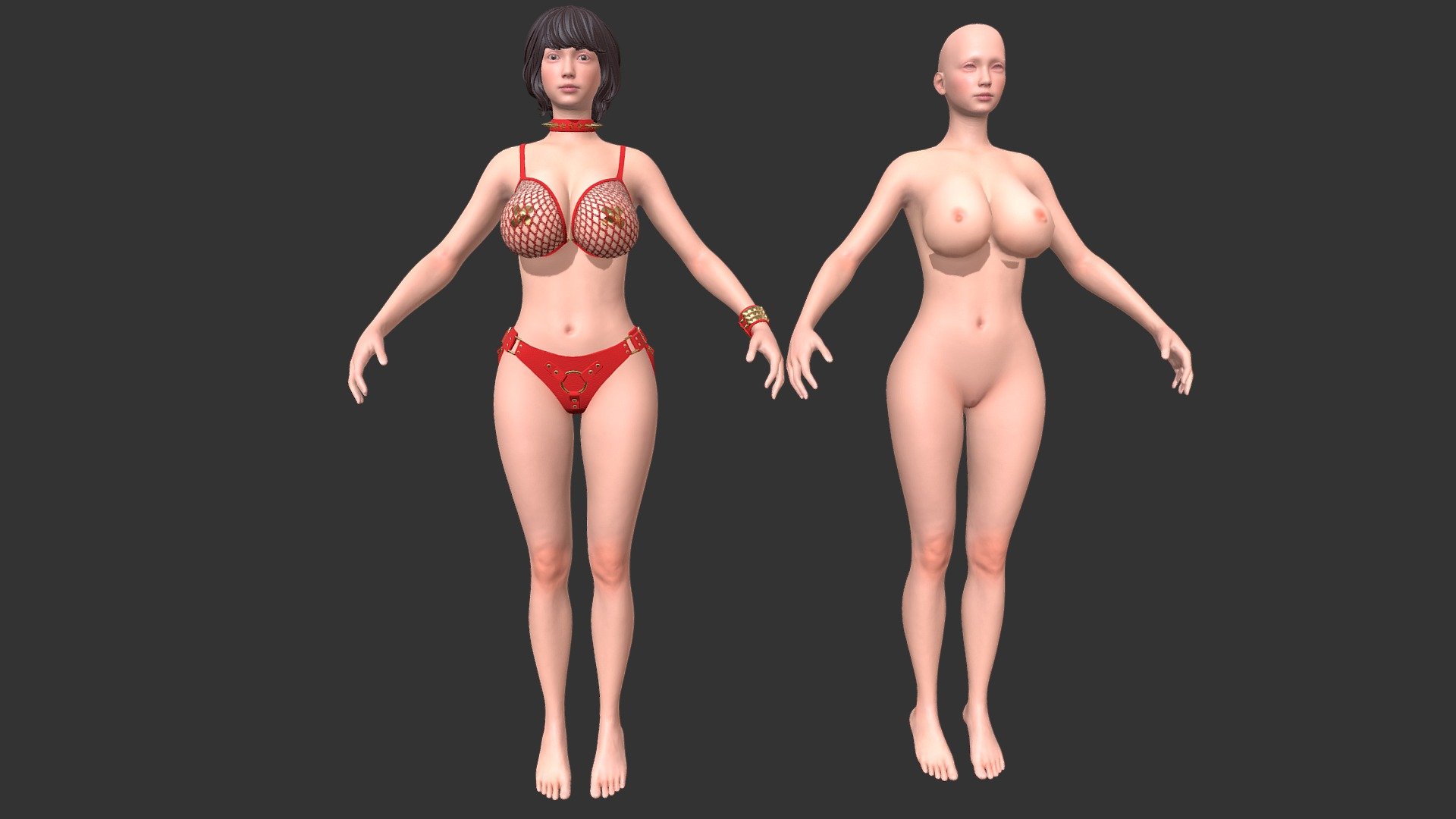 Body Girl Bikini Semireal Low-poly 3d model