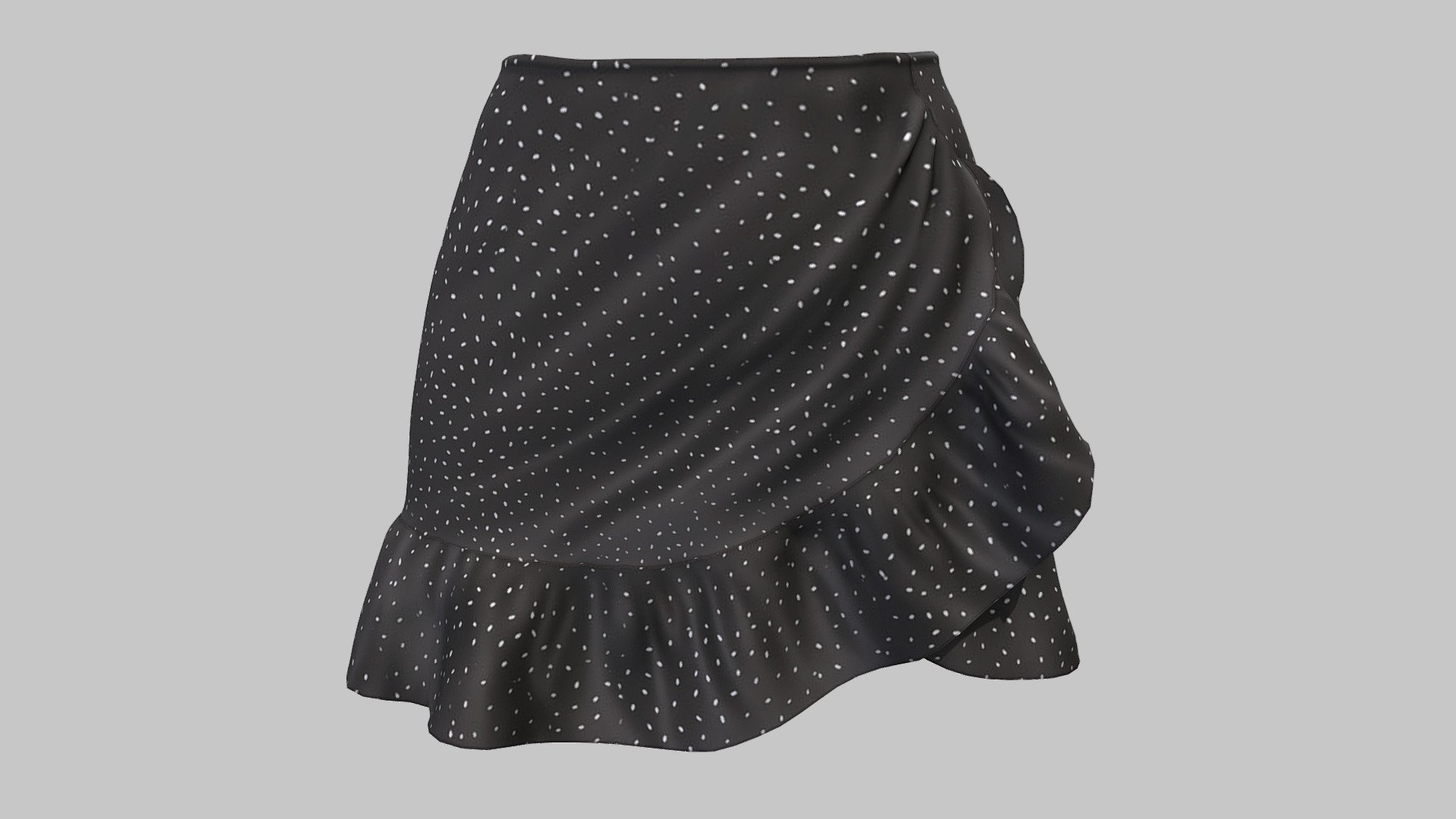 Flared Mini Wrap Skirt 3d model