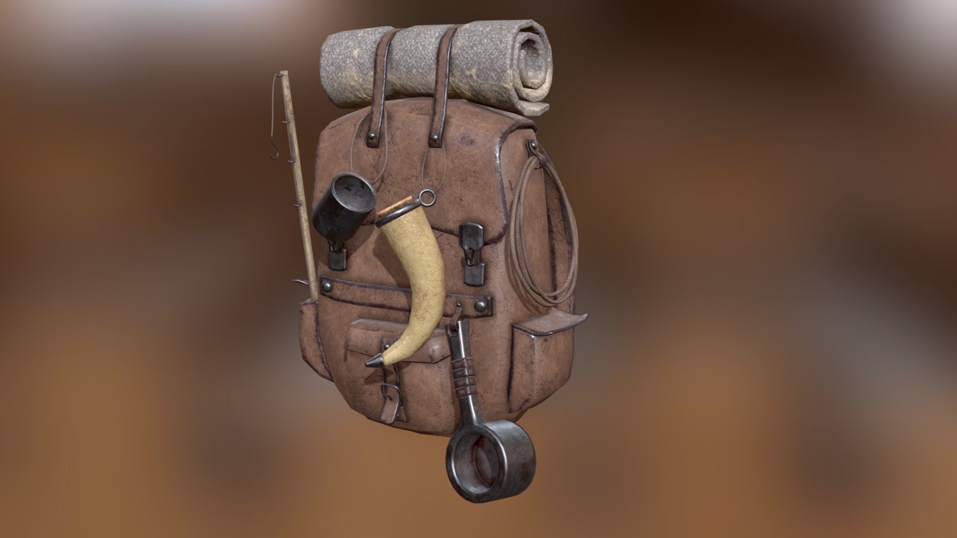 Fantasy Backpack 3d model