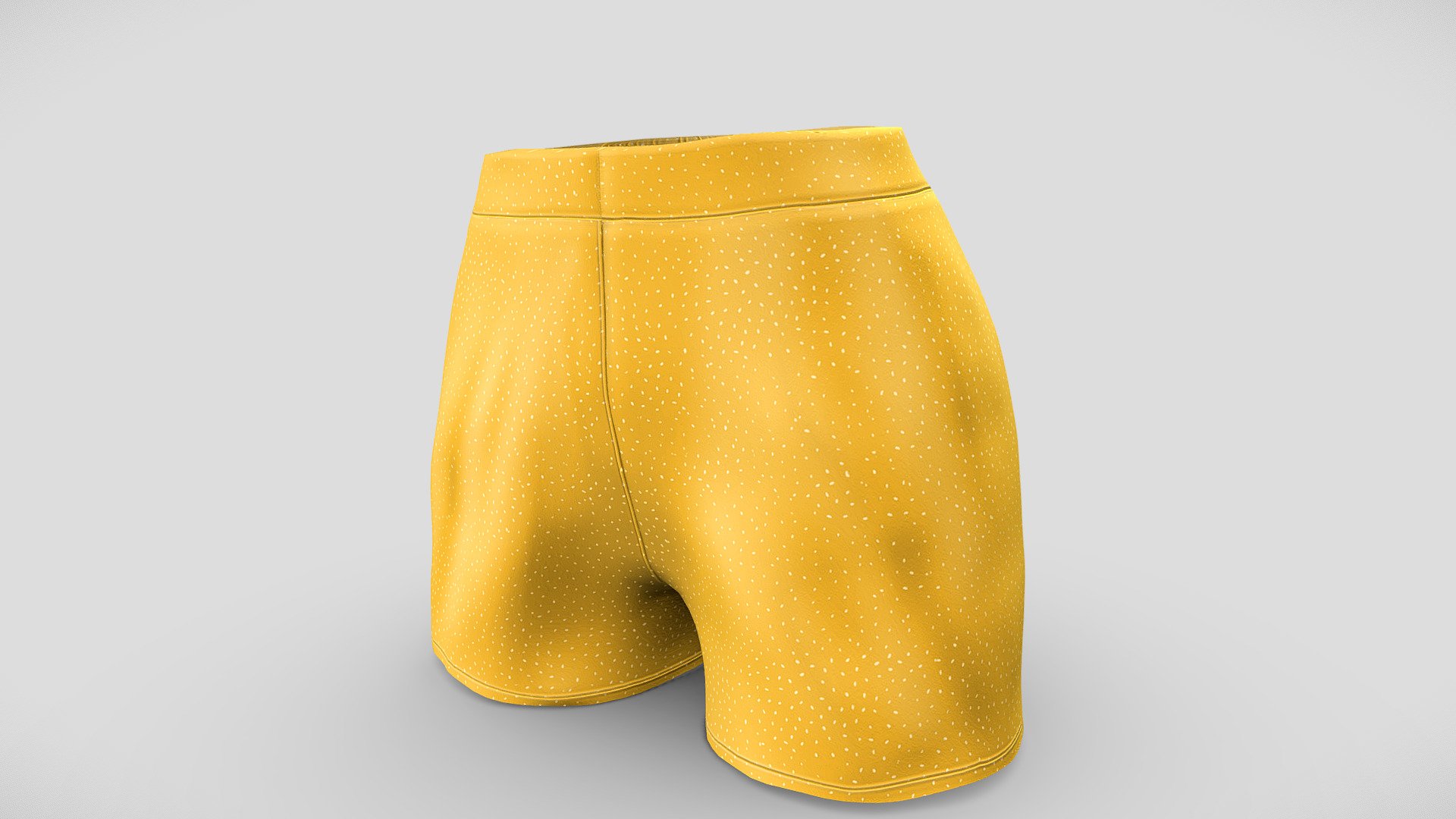 Female Yellow Summer Shorts 3d model