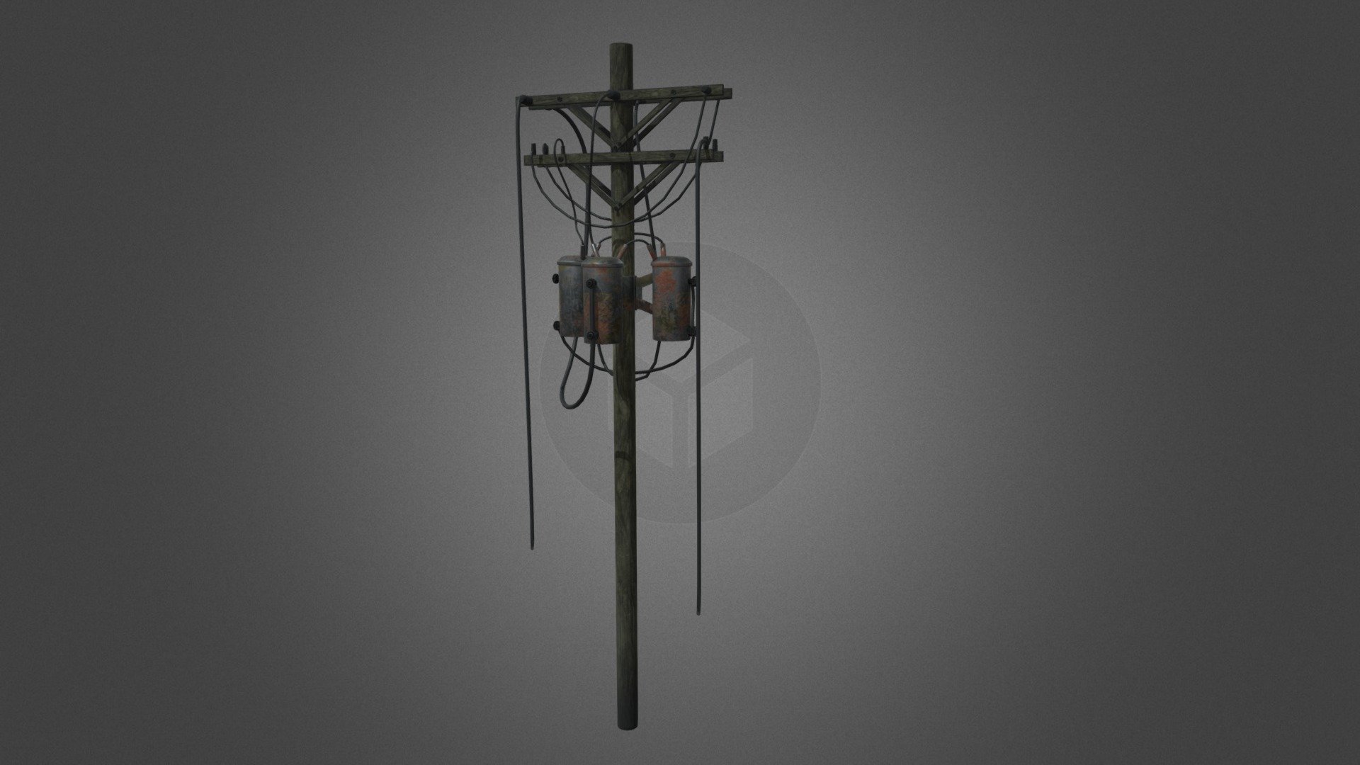 Electric Pole (Low Poly) 3d model