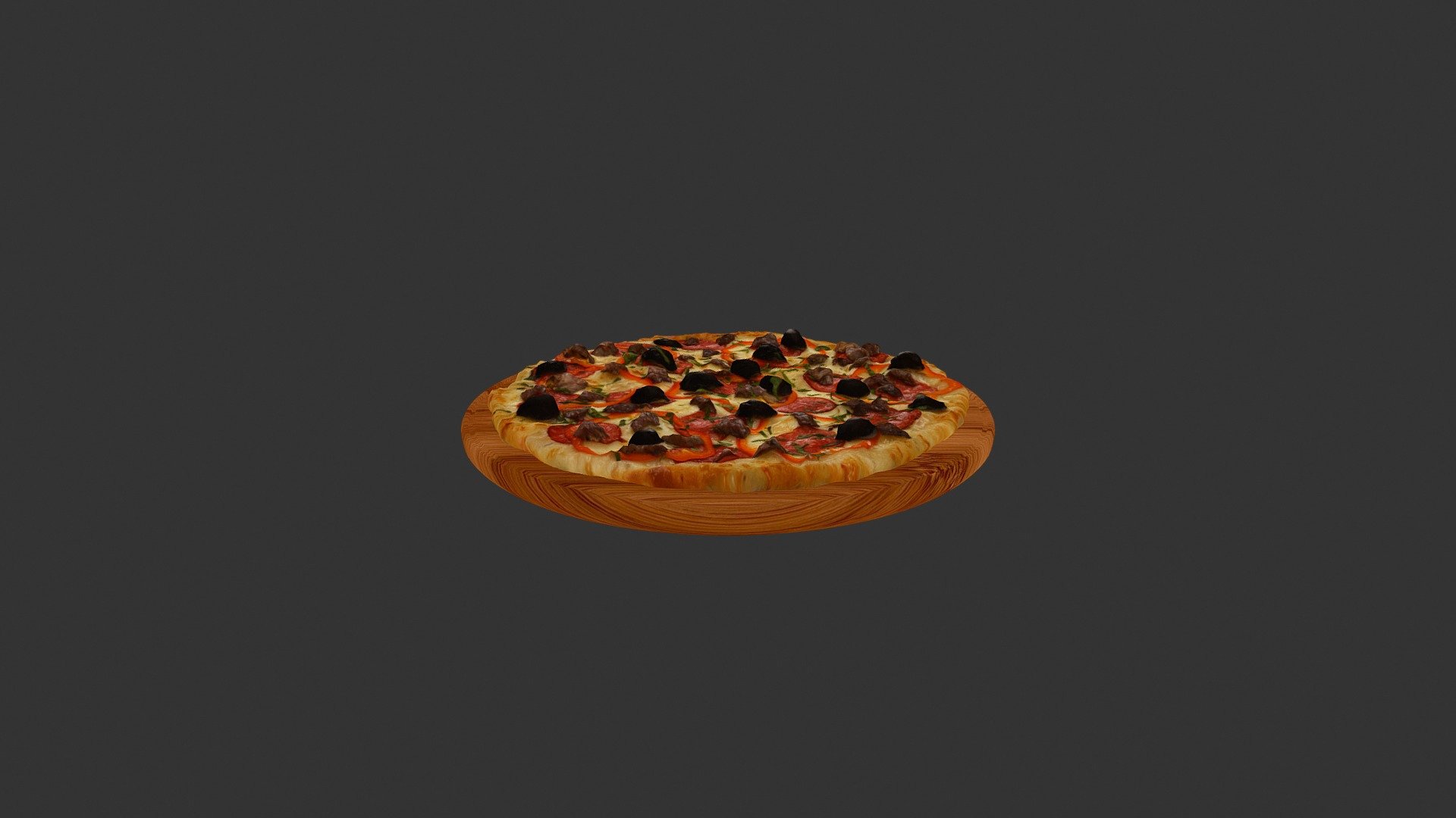 Піца Асорті (Oliv_sausage_pepper_pizza) 3d model