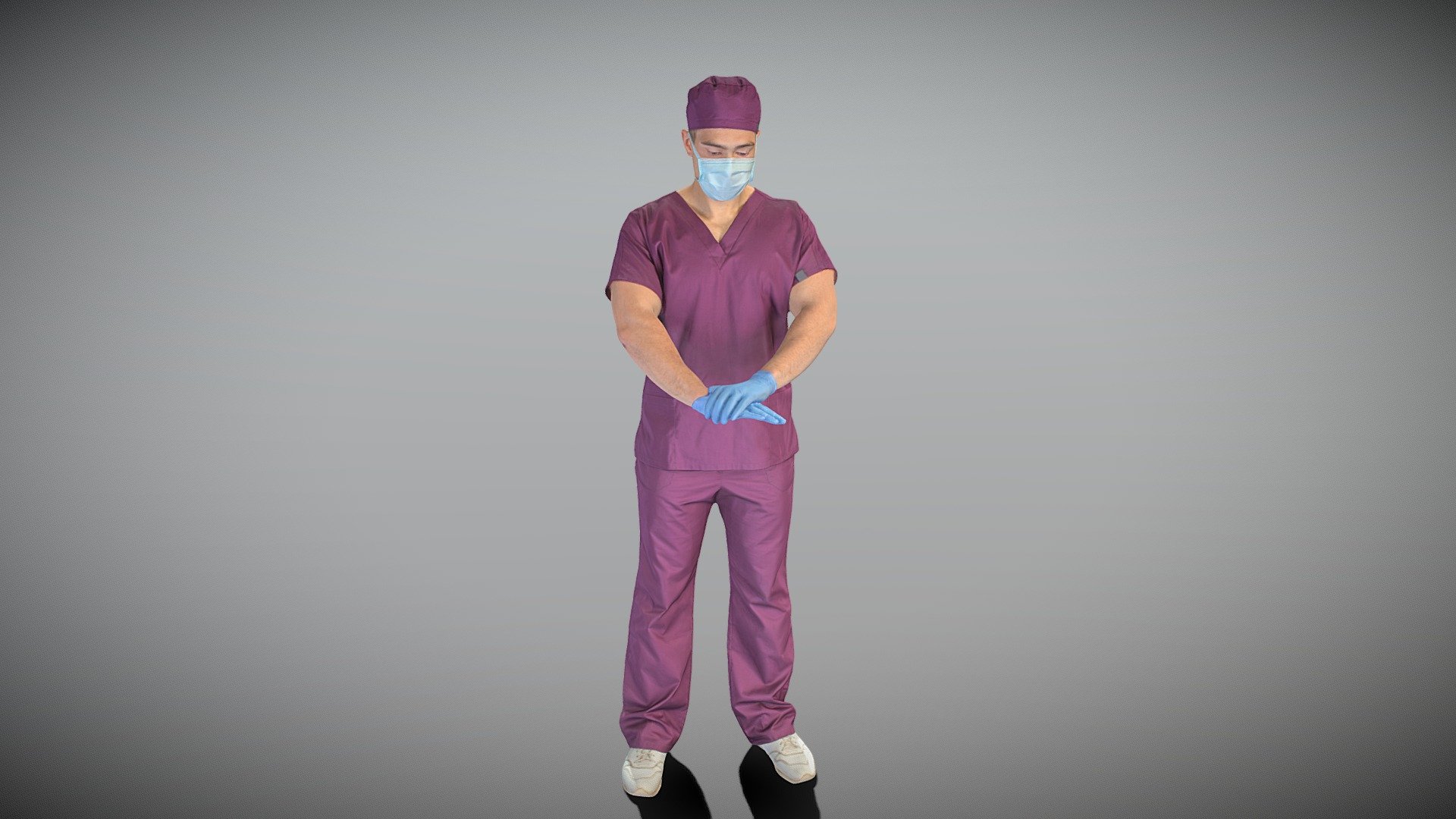 Medical doctor performing CPR 432 3d model