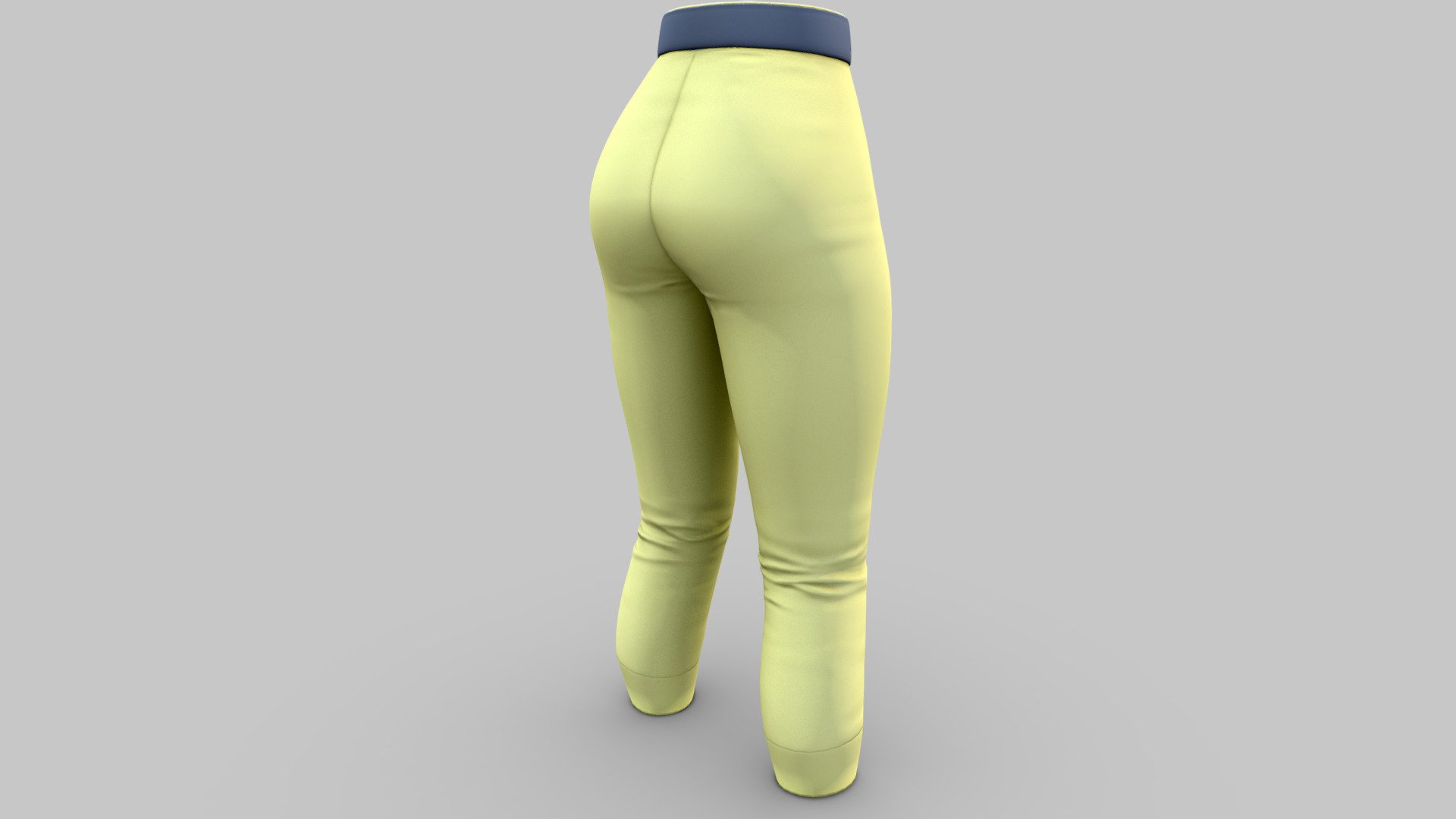 Female High Waist Belted Capri Pants 3d model