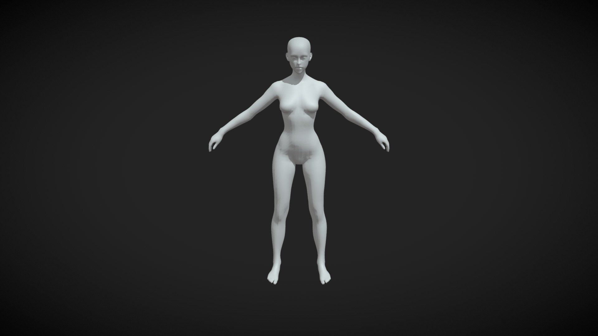 Female Character Body Base Mesh 3d model