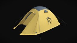 Yellow camping tent