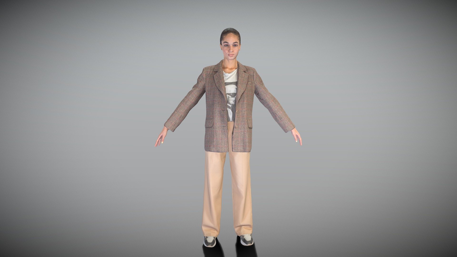 Young elegant woman ready for animation 452 3d model