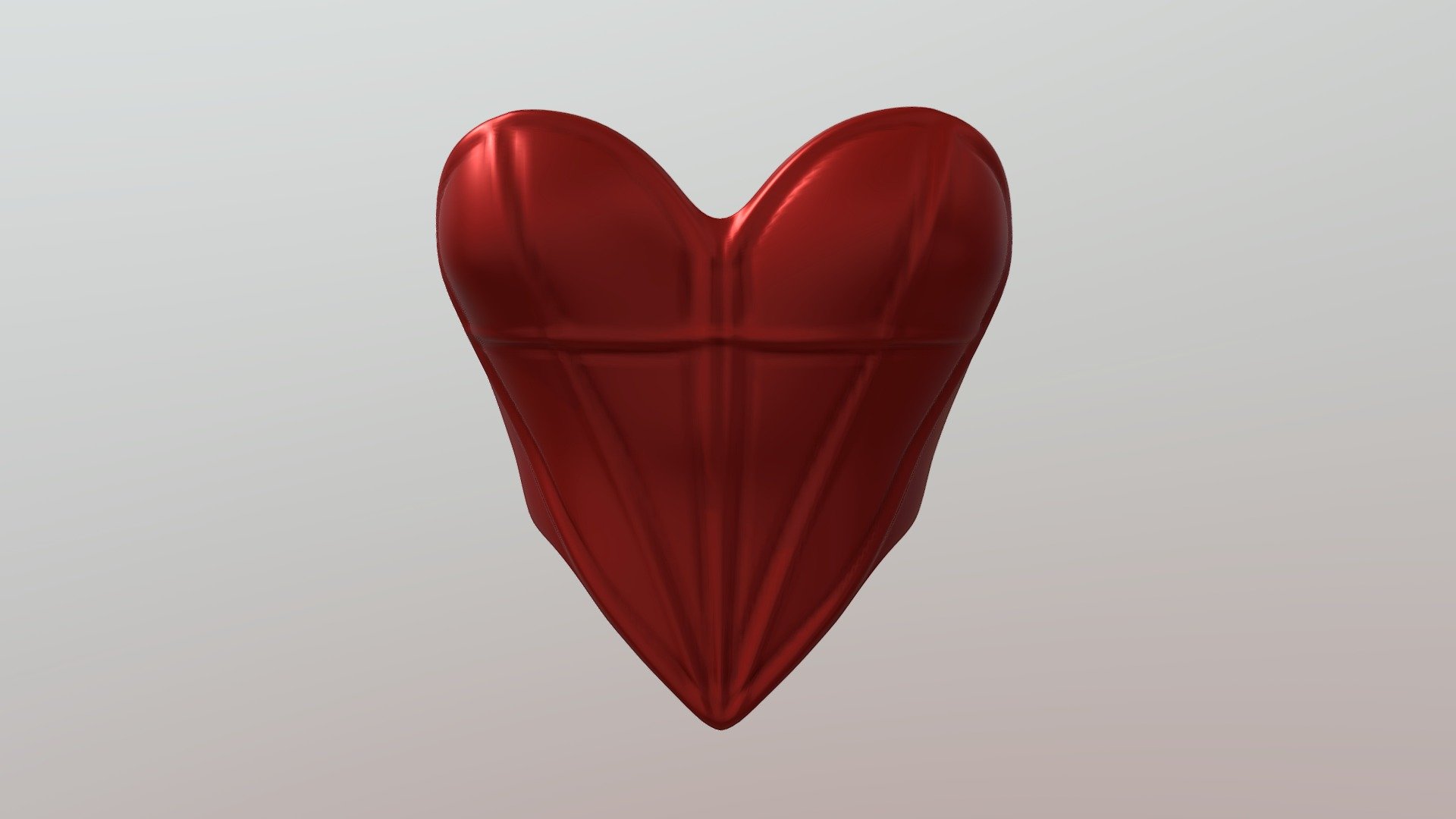 Valentines Heart shaped Corset / Bustier 3d model