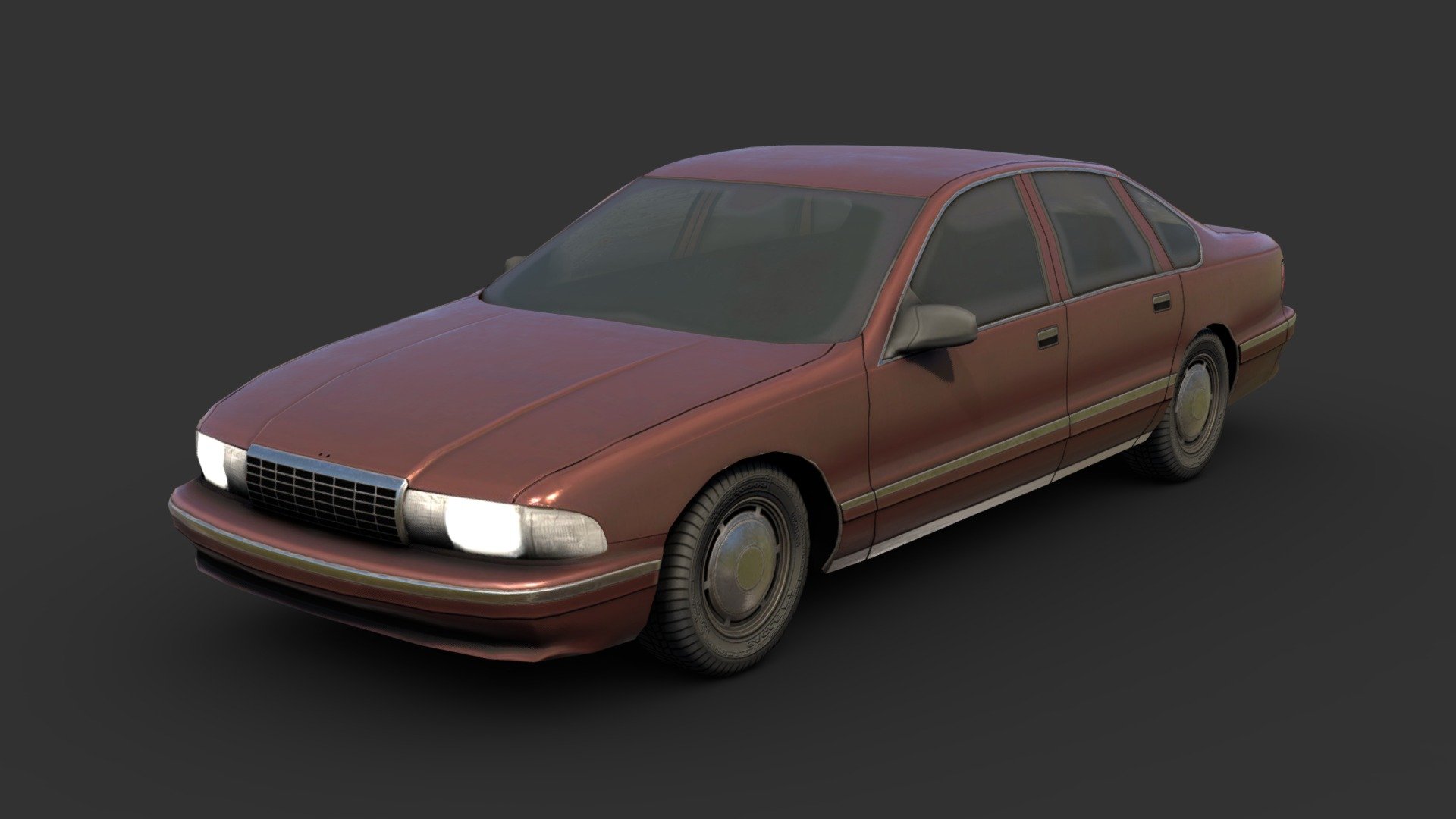 1990s Big Sedan 3d model