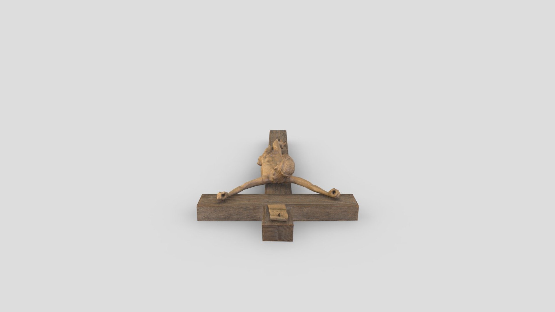 Old wooden Crucifix 3d model