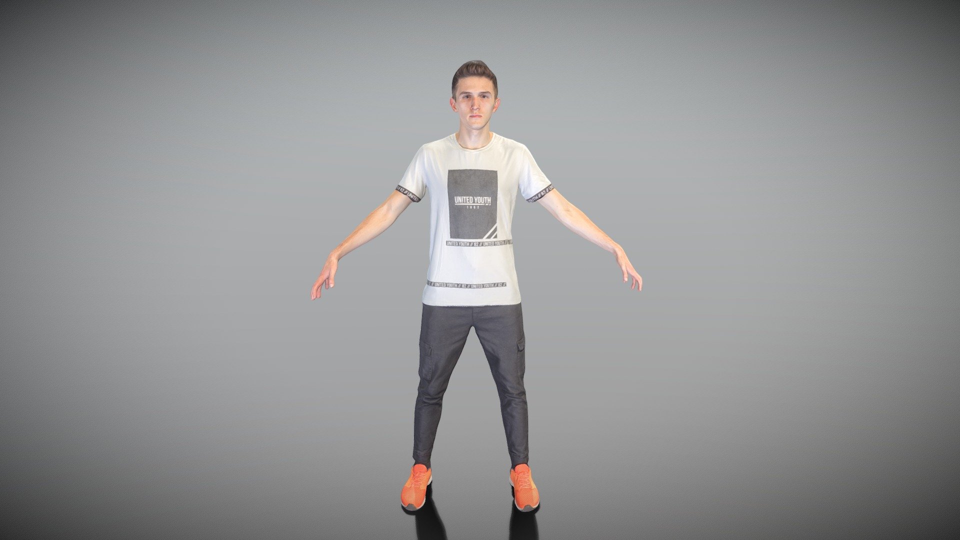 Young man in casual ready for animation 420 3d model