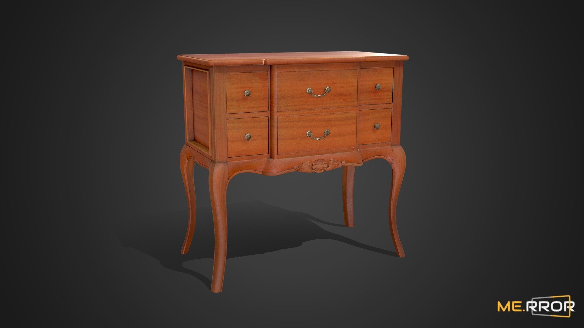 [Game-Ready] Antique Wooden Desk 3d model