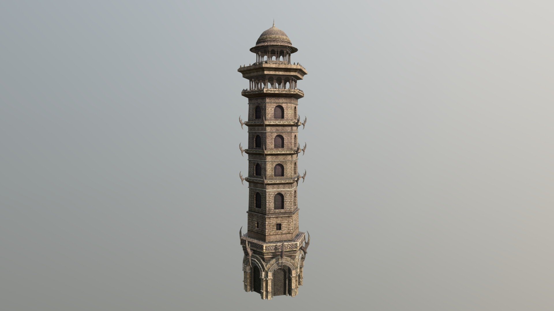 Fantasy Central Asian Style High Tower 3d model