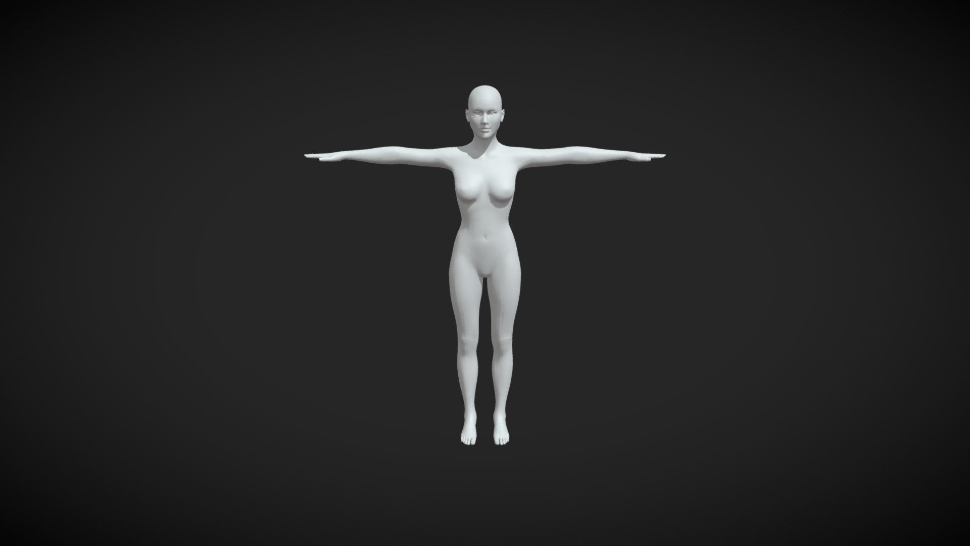 Women Body Base Mesh T-Pose 3d model