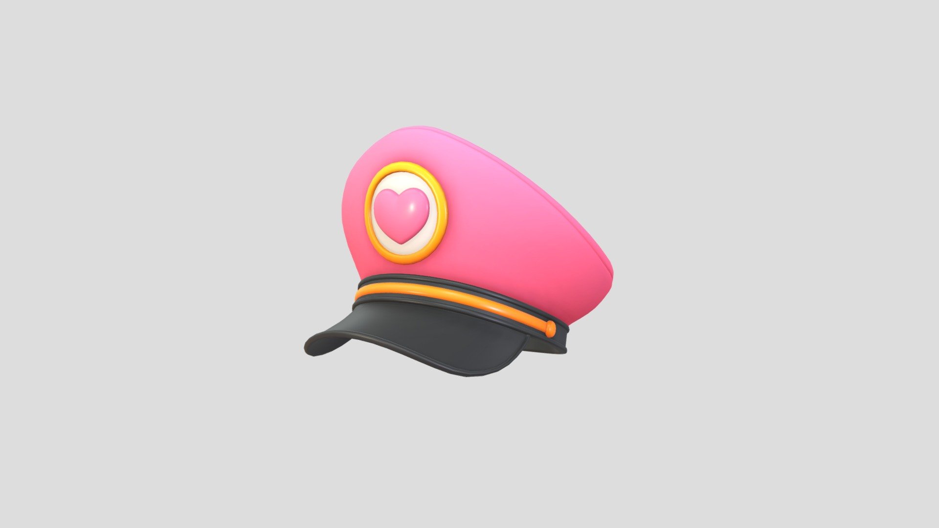 Hat034 Heart Officer Hat 3d model