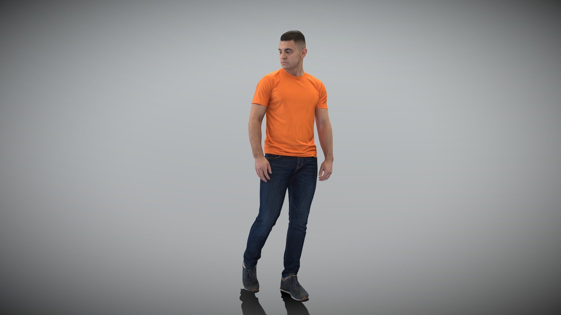 Young man walking 409 3d model