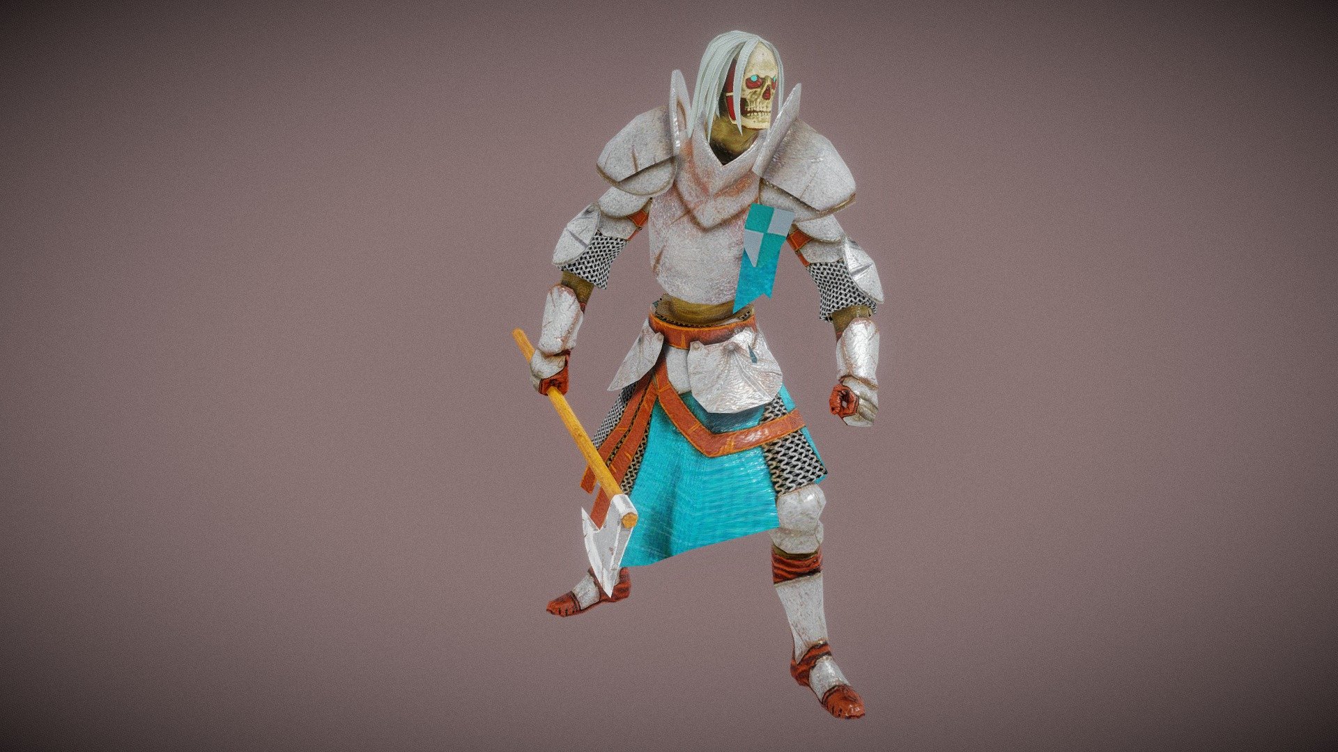 skeleton soldier 3d model