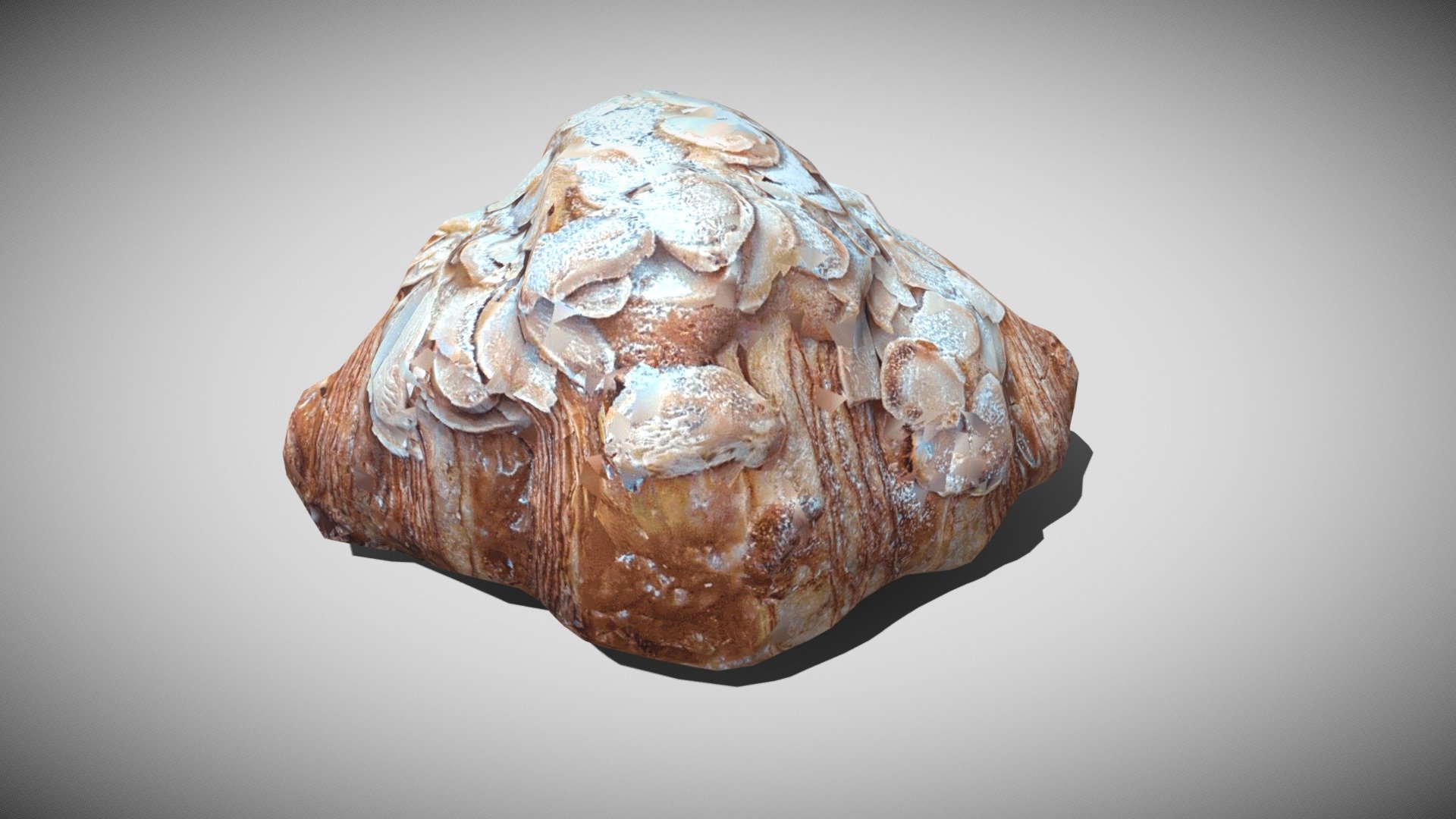 Almond croissant (2K texture lowpoly) 3d model