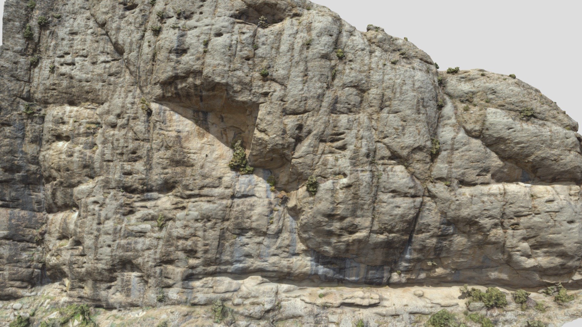 Big Smooth Cliff Rock Drone Scan 3d model