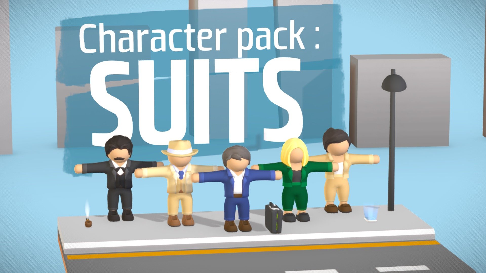 Low poly character pack : suits 💼 (Rigged) 3d model