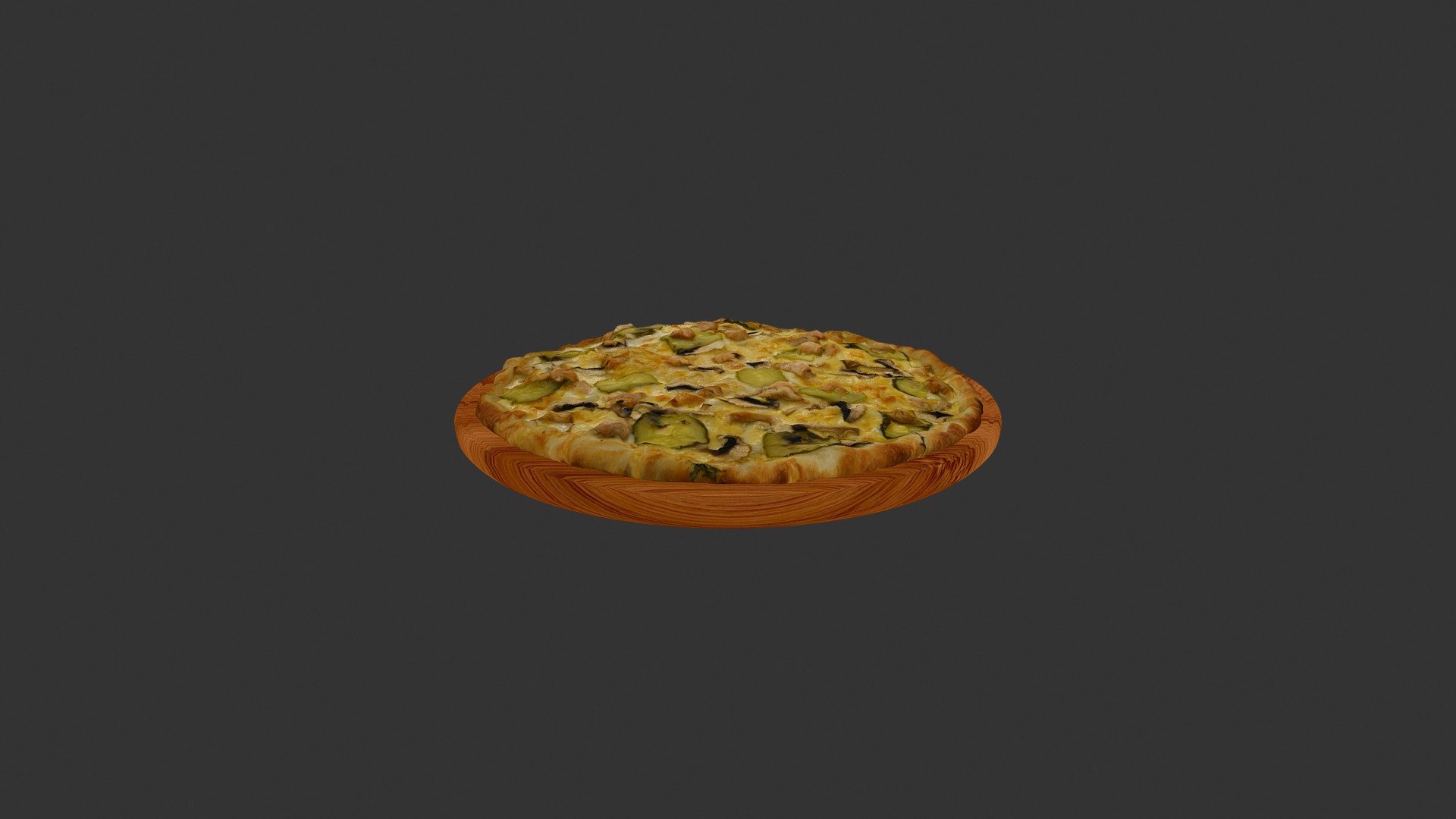 Піца Студентська (Mushrooms_meat_cucumber_pizza) 3d model