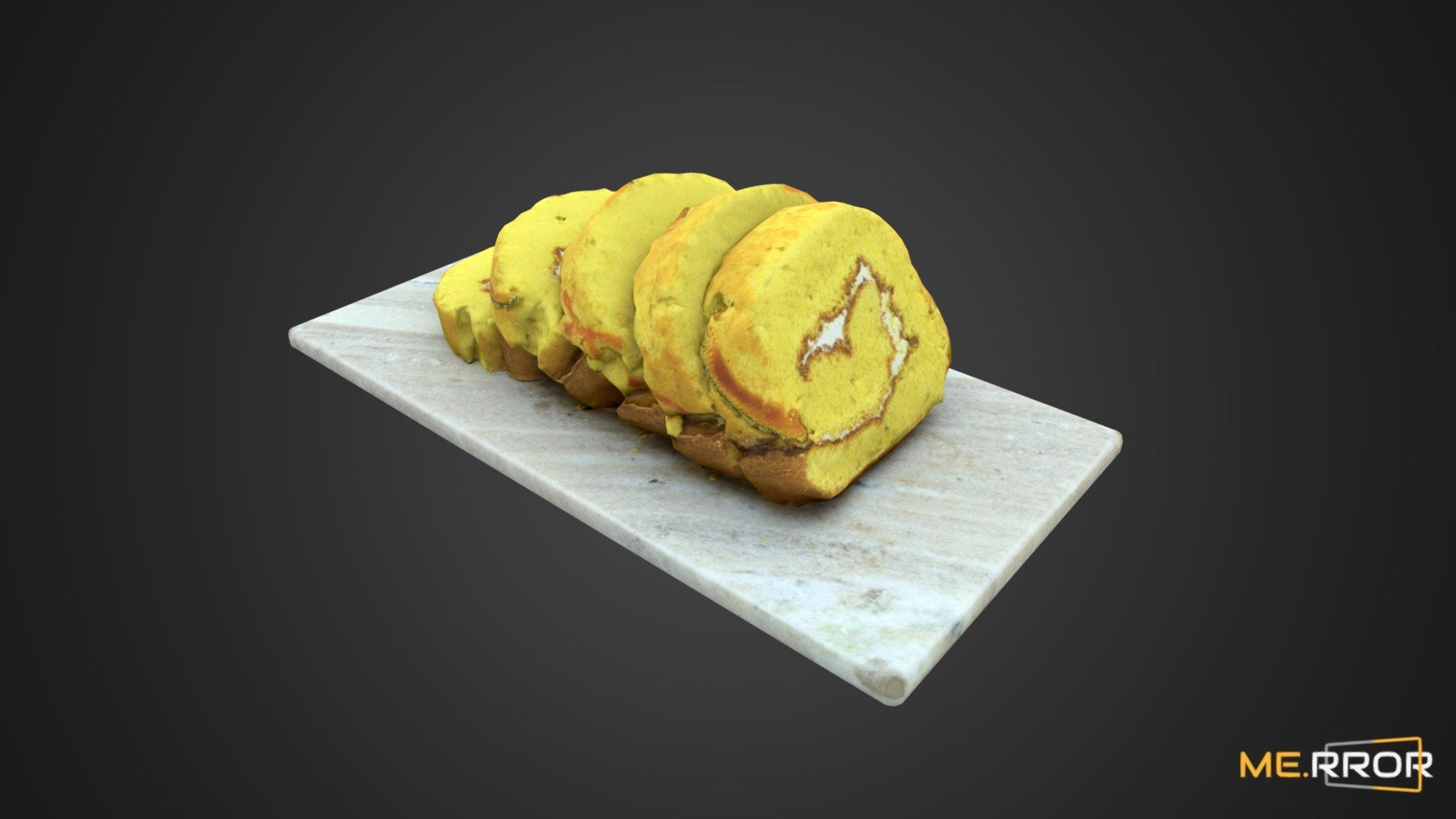 [Game-Ready] Slice Sweet Pumpkin Roll Cake 3d model