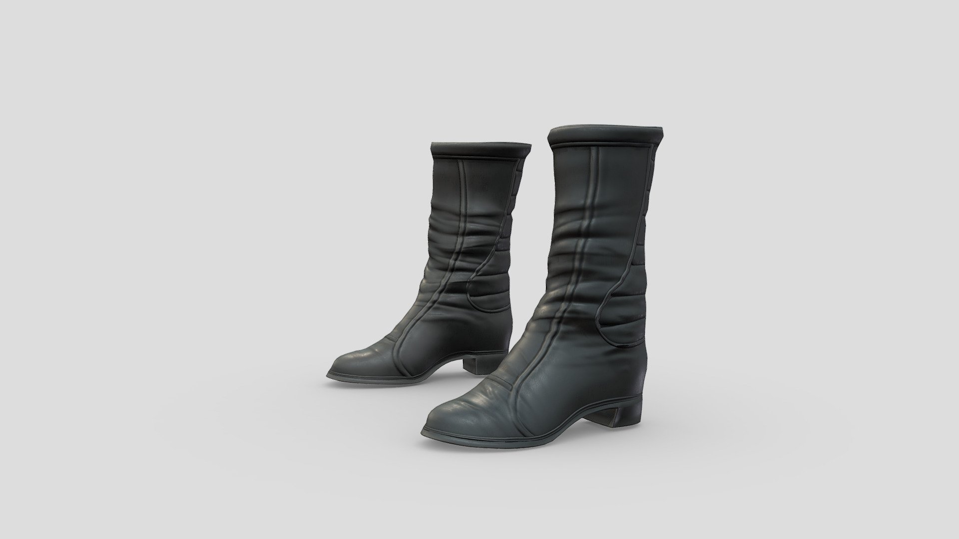 Female Thick Heels Ankle Combat Boots 3d model