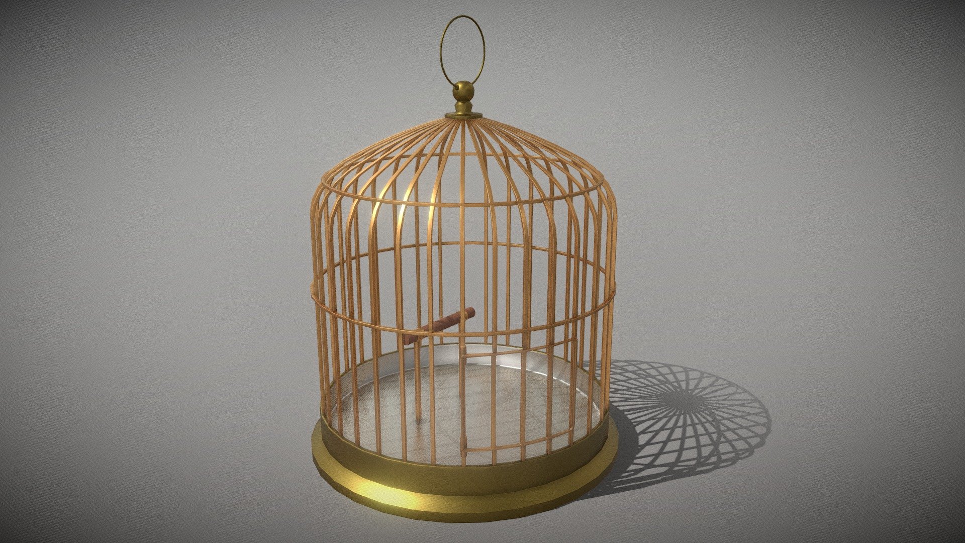 Brass Bird Cage 3d model