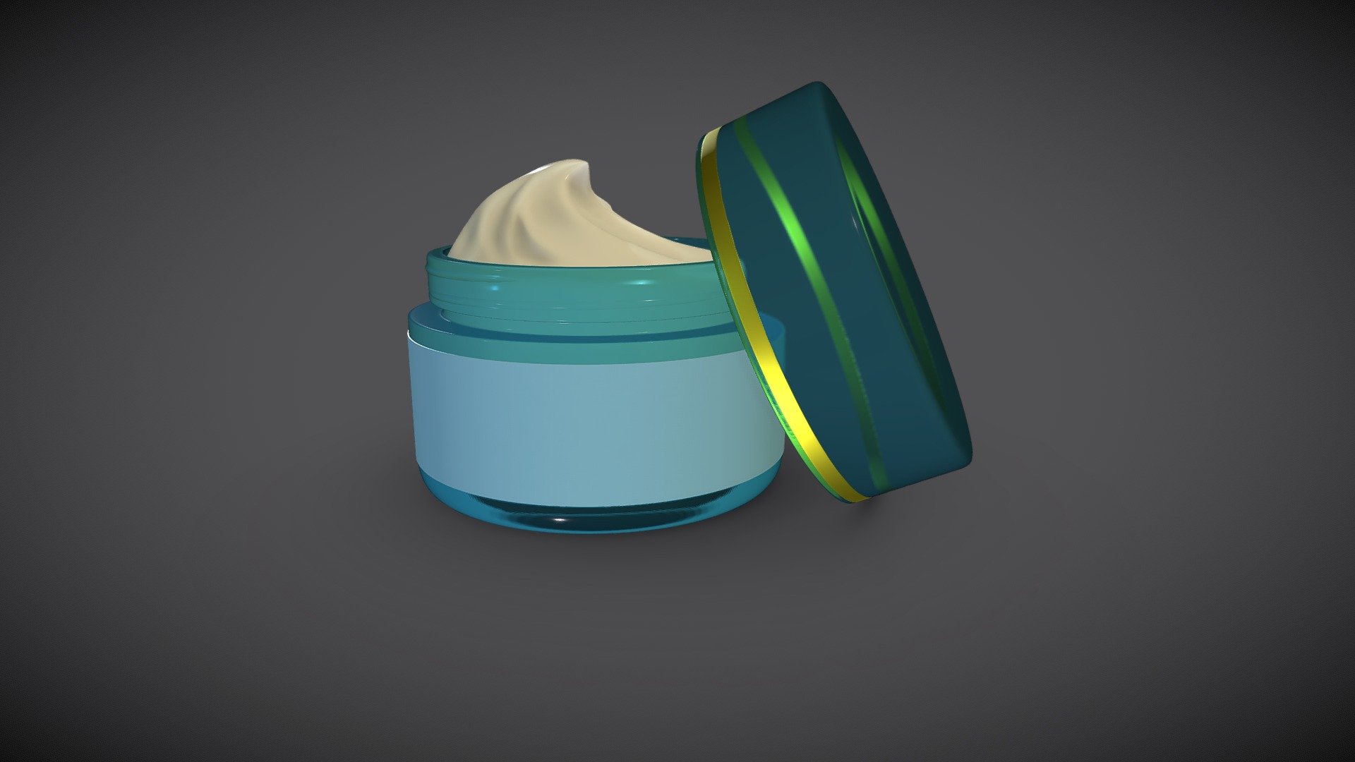 Cosmetic Jar with Cream 3d model