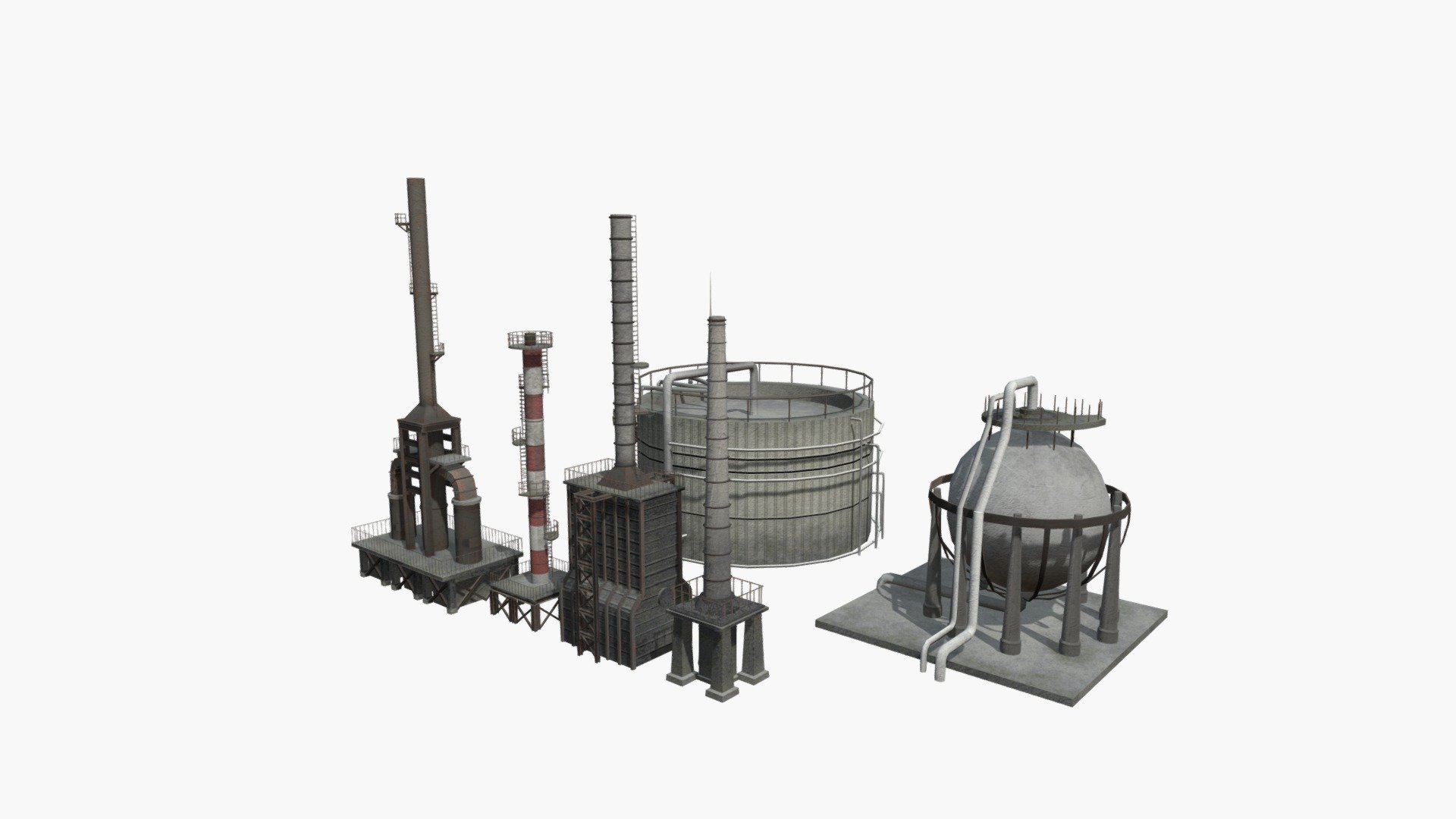 Oil Refinery 3d model