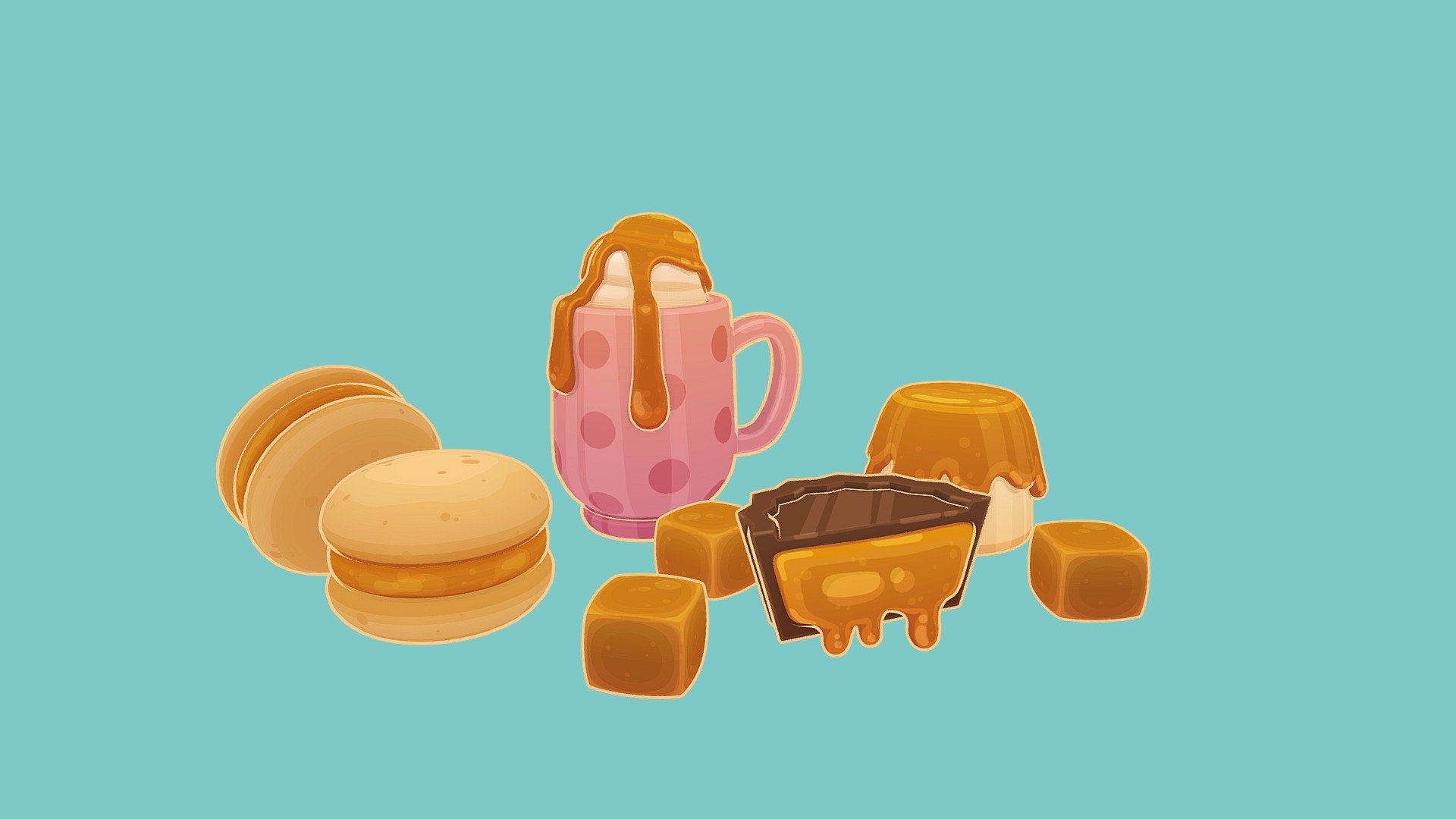 Caramel Sweets 3d model