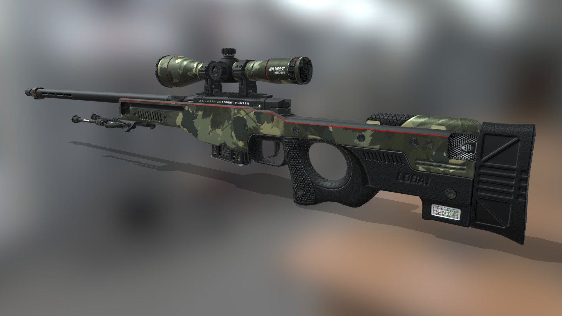 AWP | WARRIOR | FOREST HUNTER 3d model