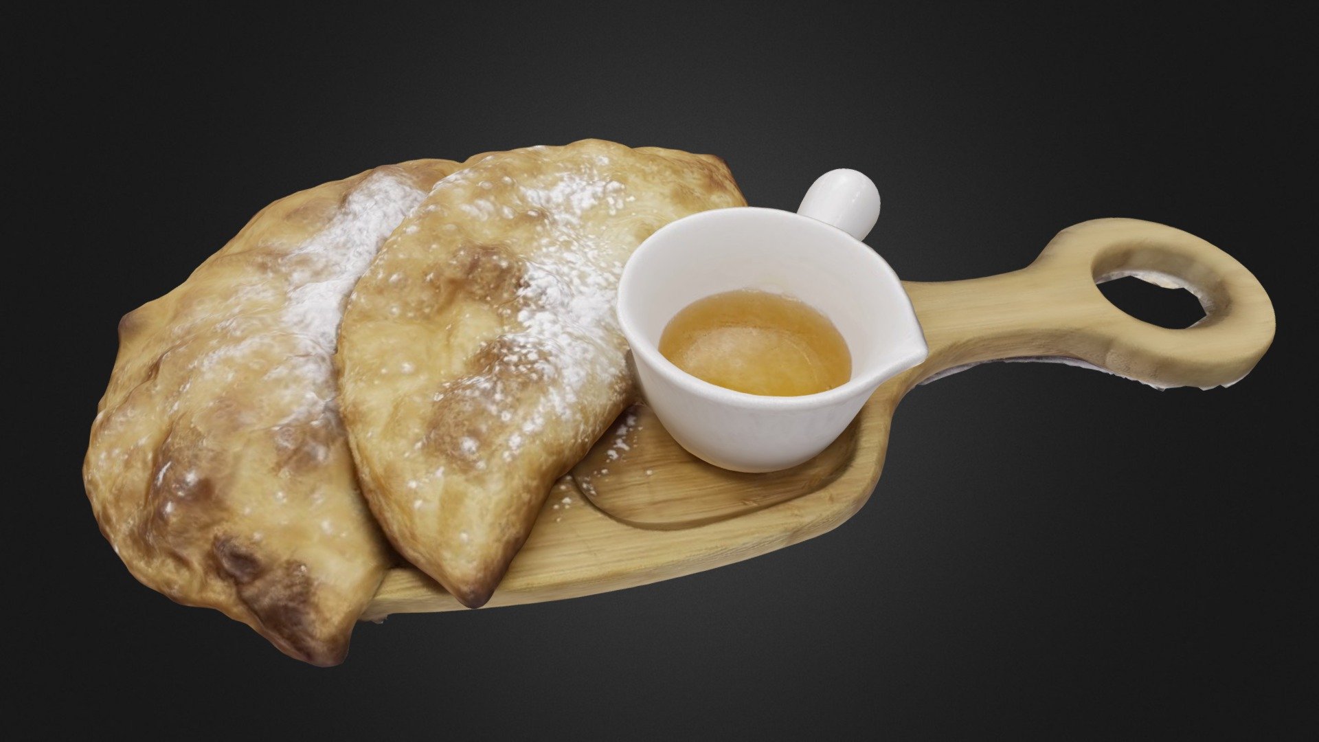 Pastry with honey 3d model