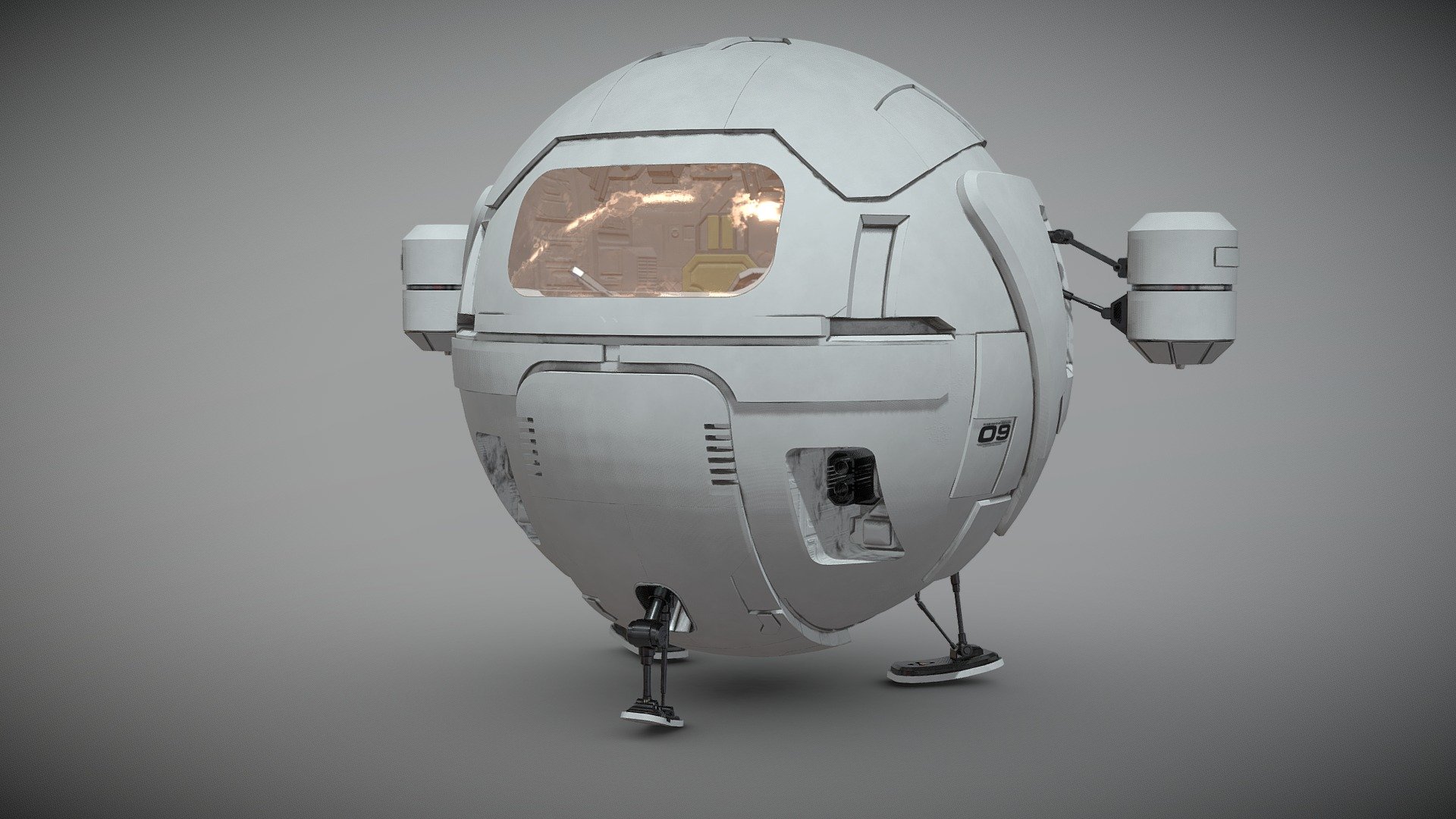 Spherical ship 3d model