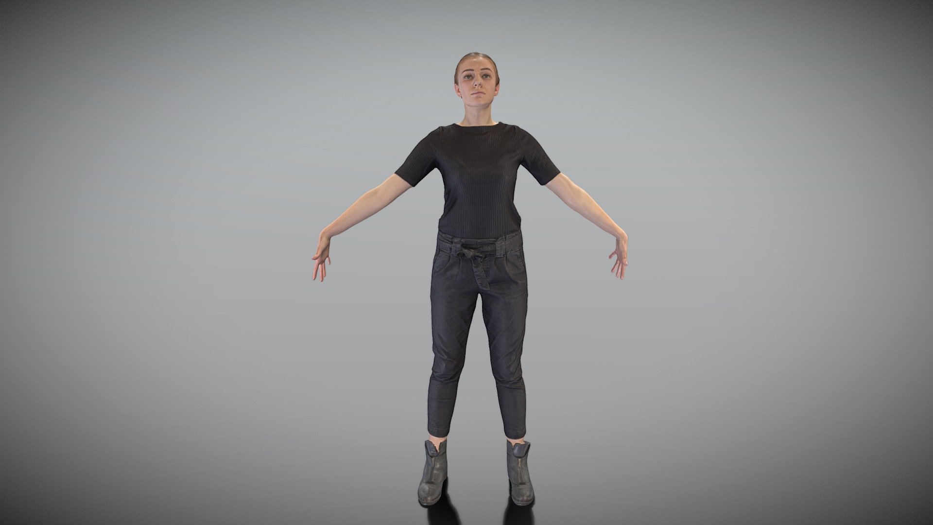 Young woman in casual ready for animation 445 3d model