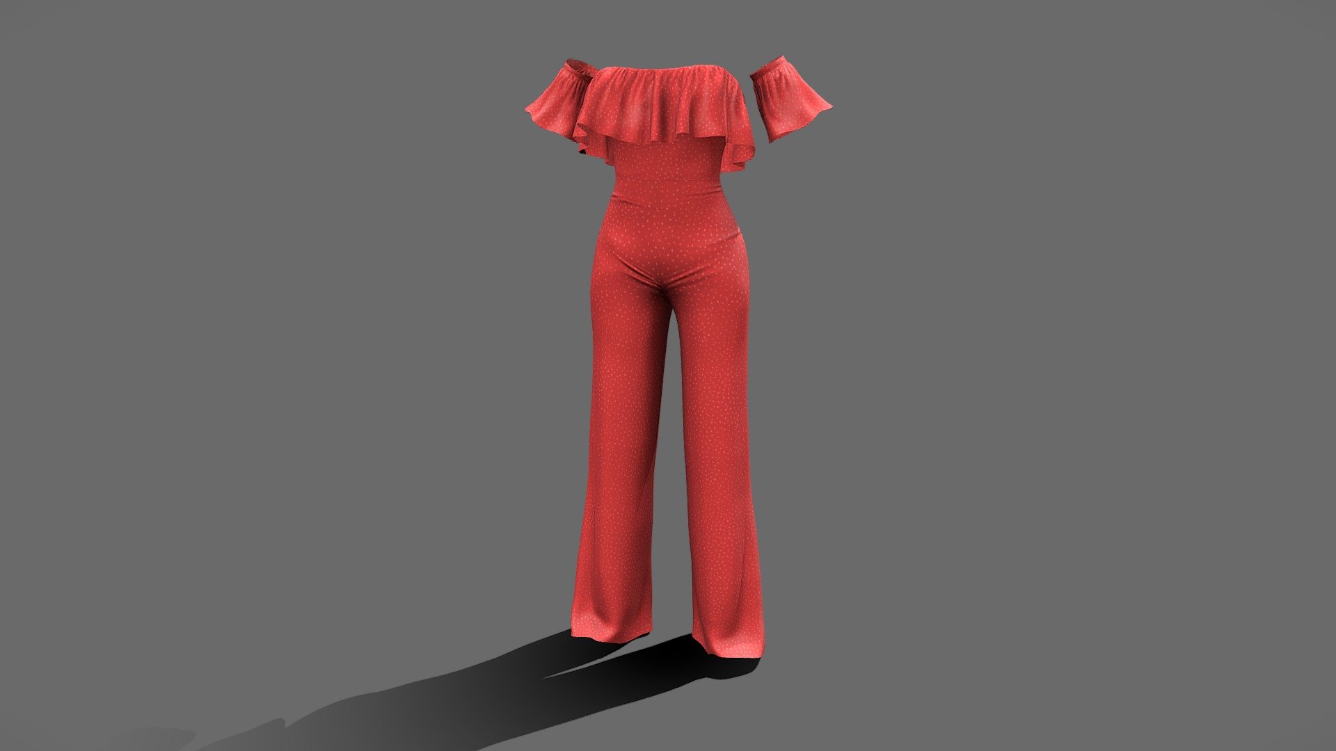 Female Separate Sleeves Strapless Jumpsuit 3d model