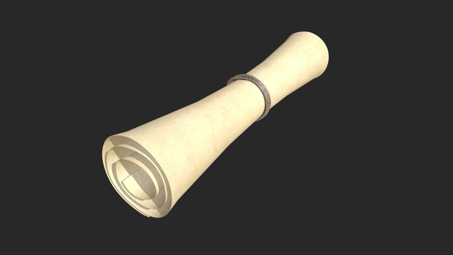 Rolled up paper scroll 3d model