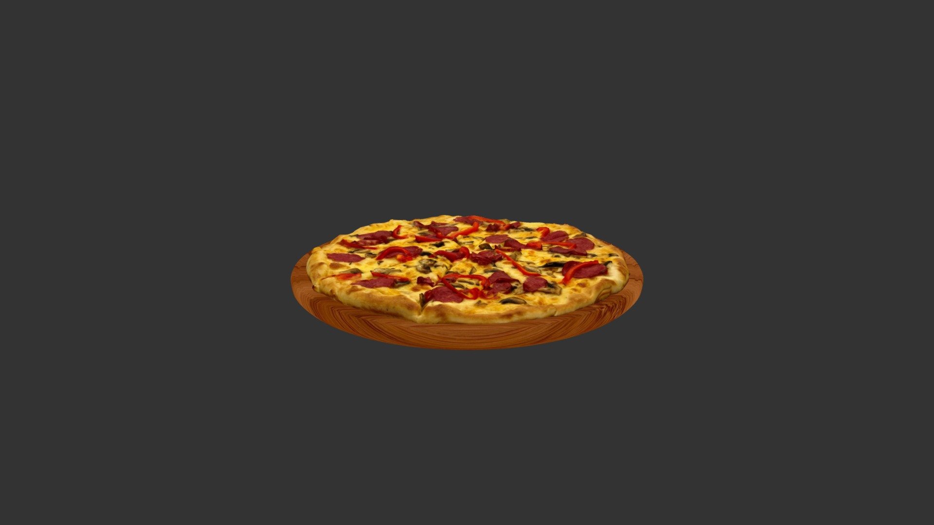 Apper Mushrooms Meat Pizza (Пепперони) 3d model