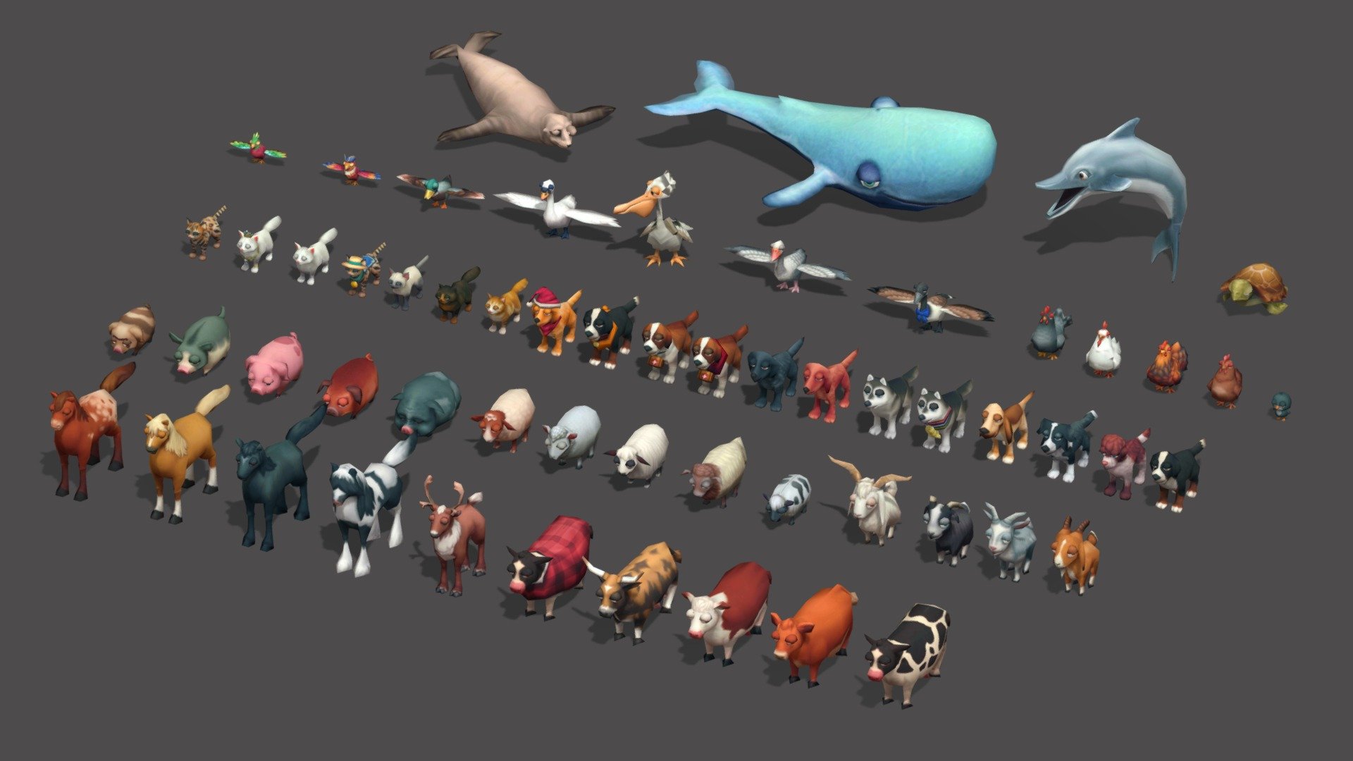 Lowpoly Animal Pack 3d model