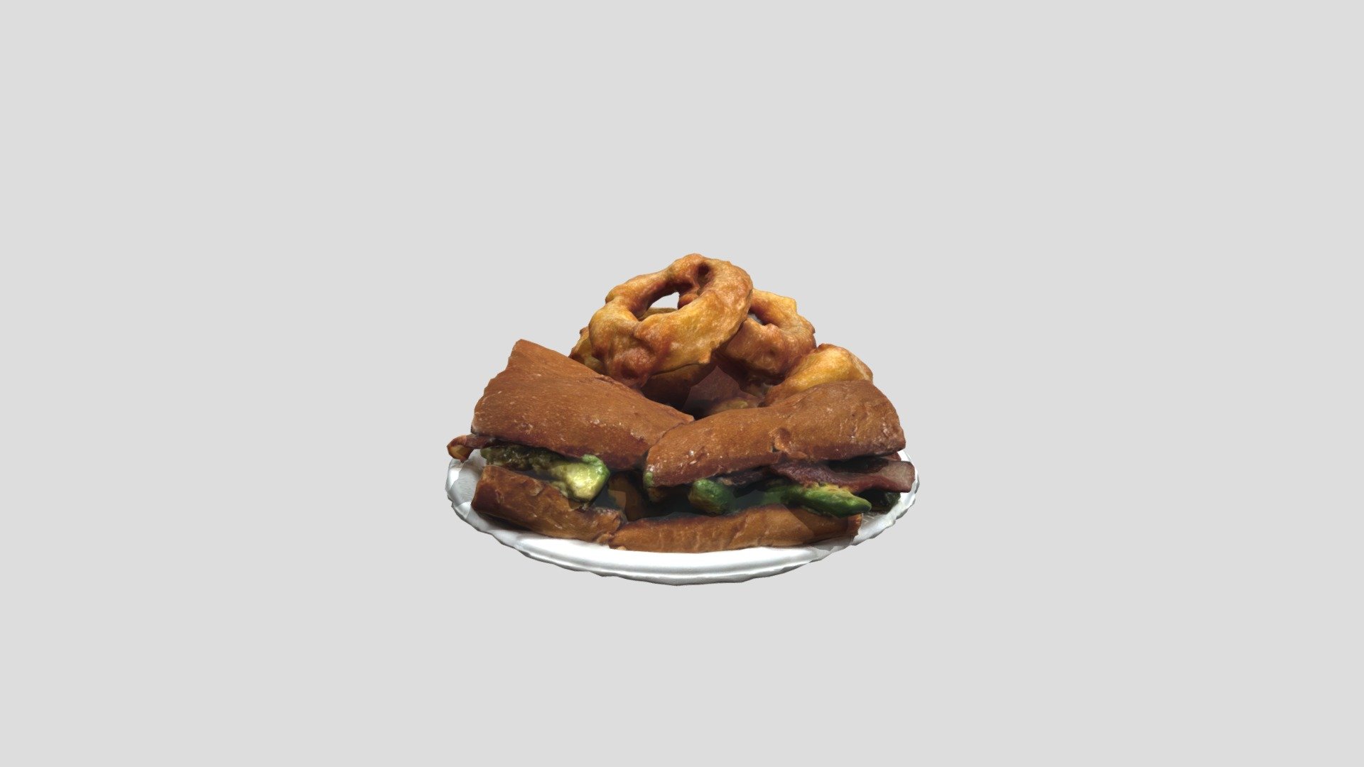 Chicken And Avocado Sandwhich 3d model