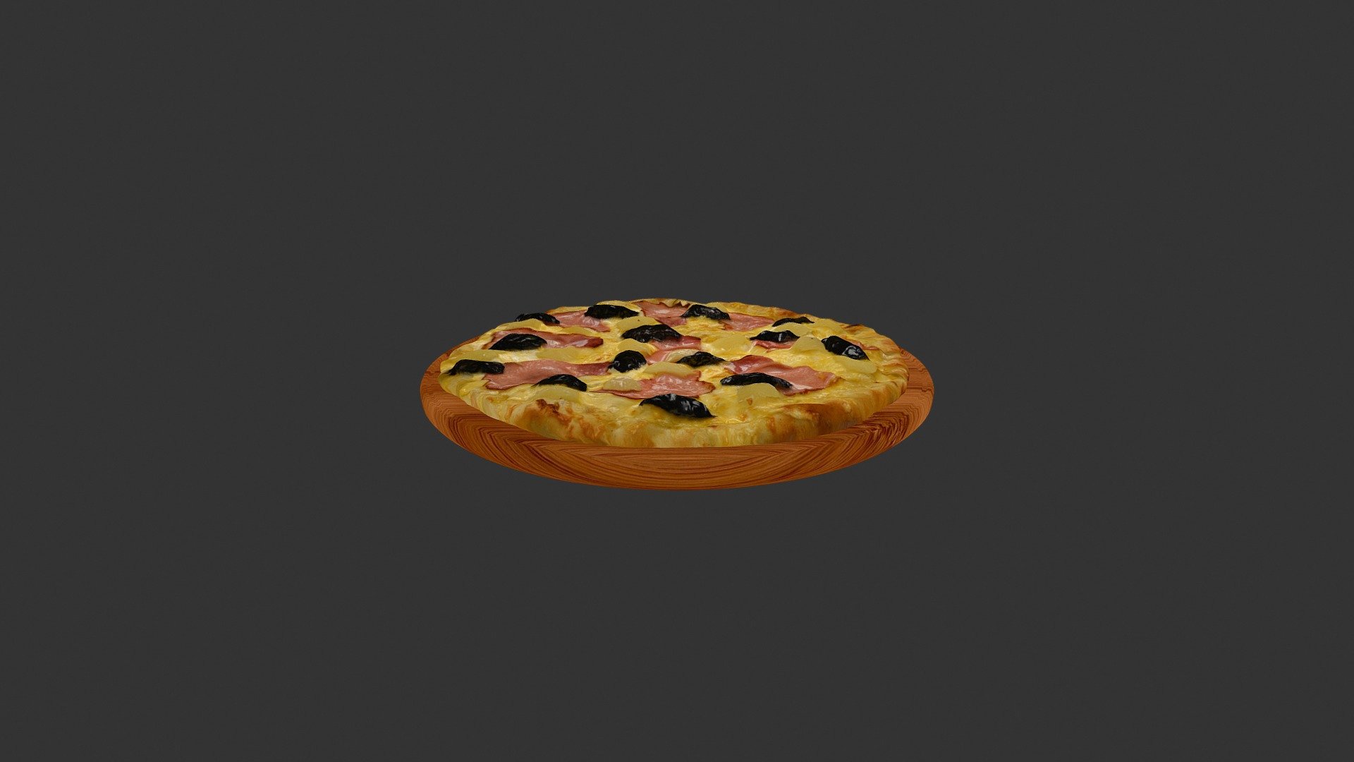 Піца Вітелія (Pineapple_olives_meat_pizza) 3d model