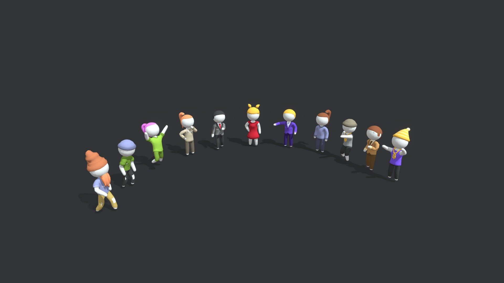 Hypercasual Characters 3d model