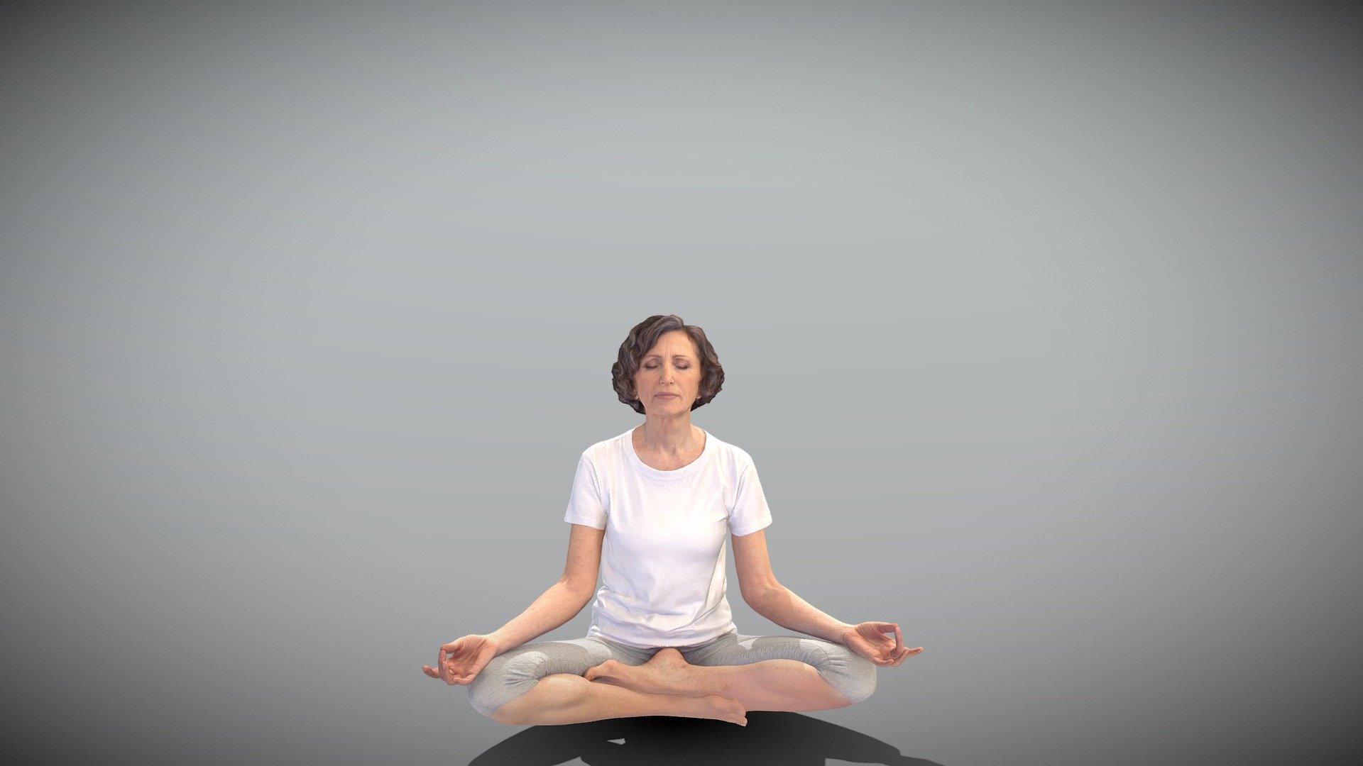 Woman in lotus position meditating 440 3d model