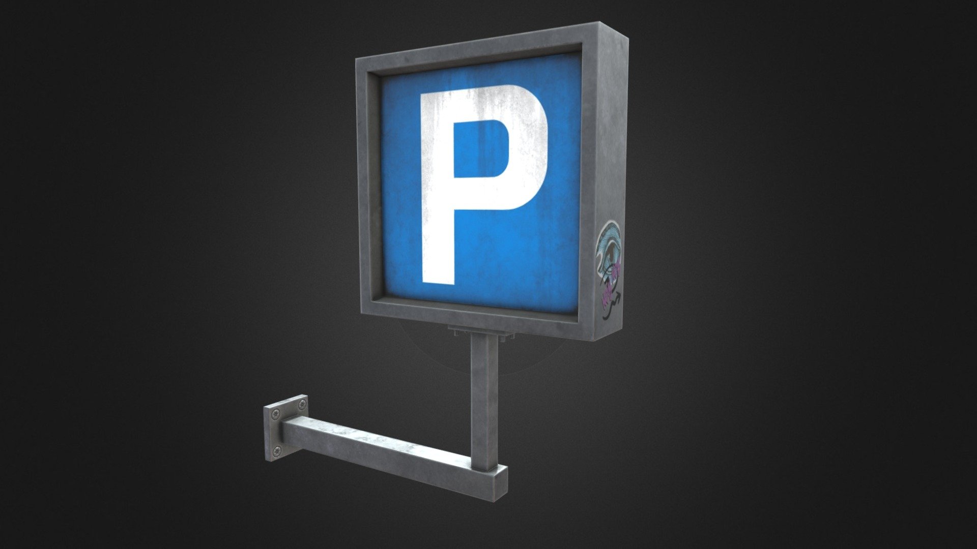 Park Sign 3d model