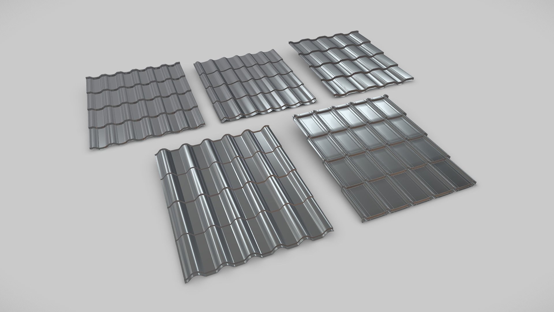 Roof Tiles Set A 3d model