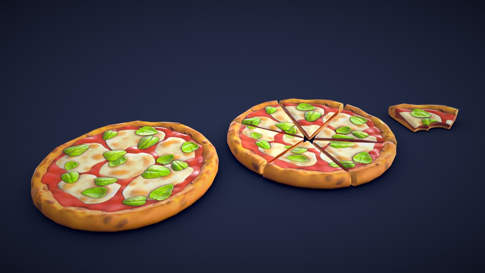 Stylized Margherita Pizza 3d model