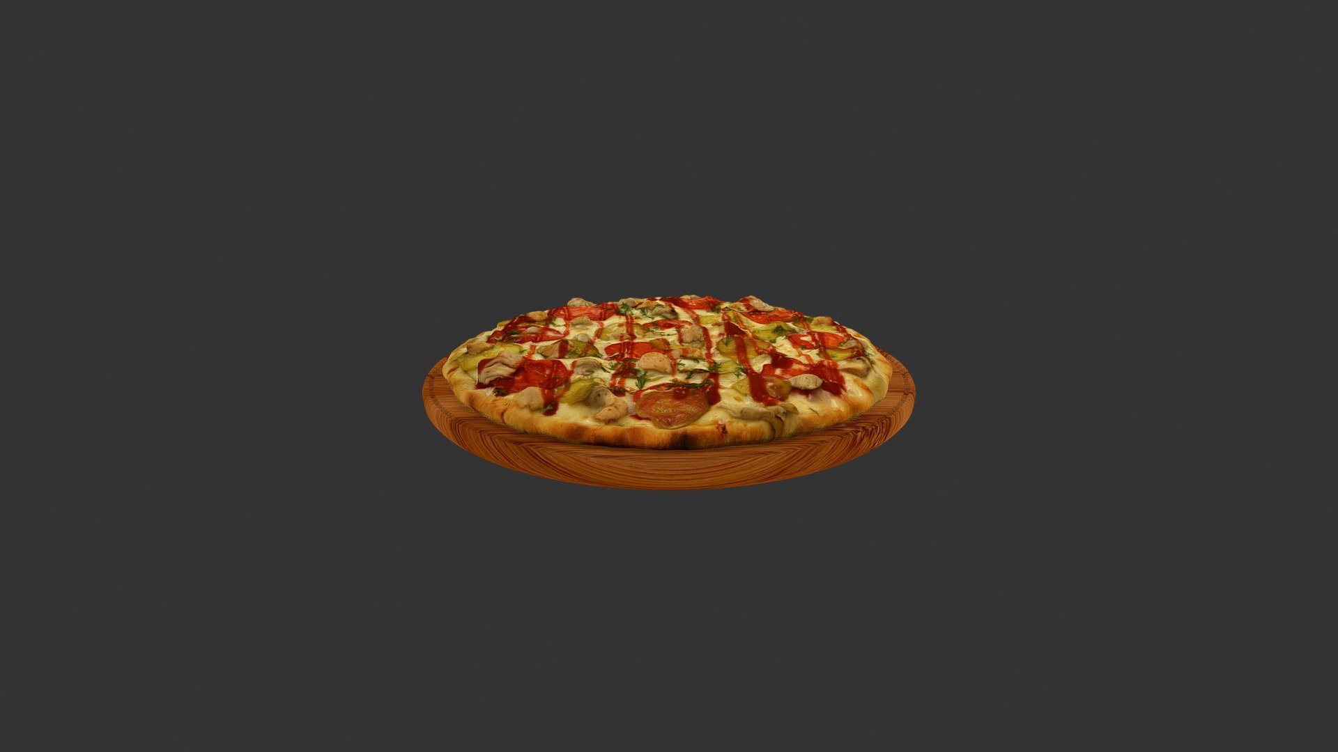 Піца Карні біаче (ketchup_tomatoes_meat_pizza) 3d model